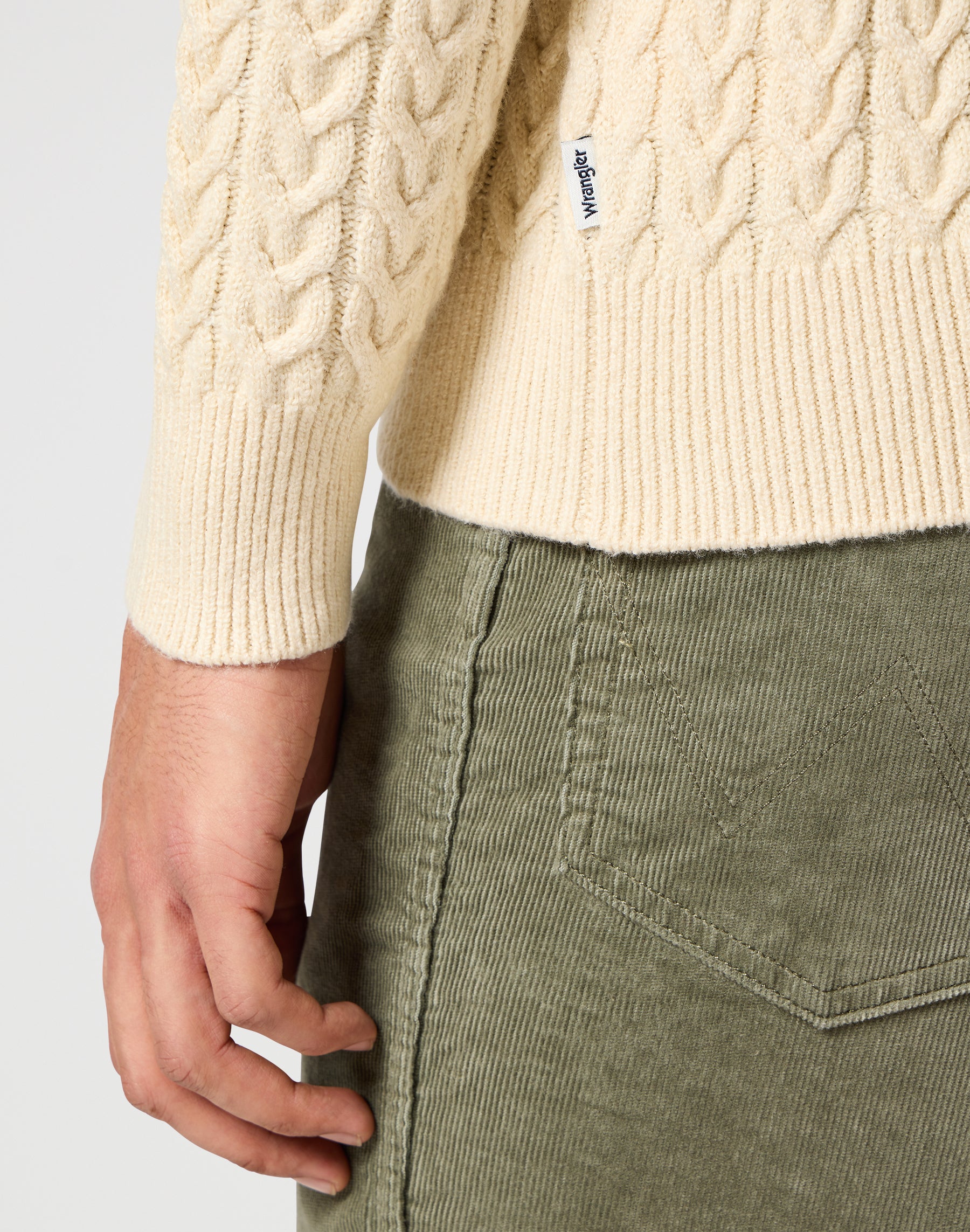 Half Zip Knit in Ecru Pullover Wrangler   