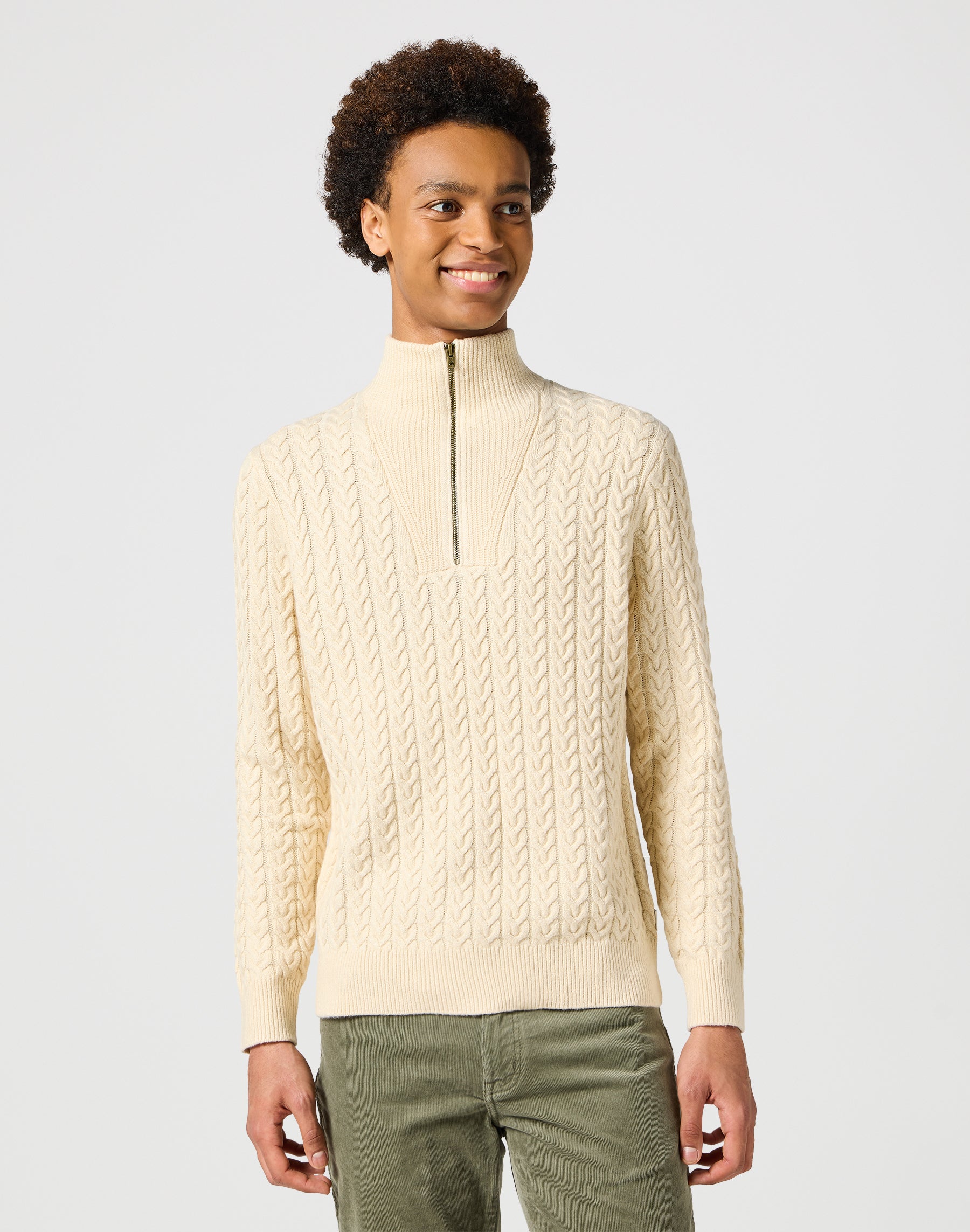 Half Zip Knit in Ecru Pullover Wrangler   