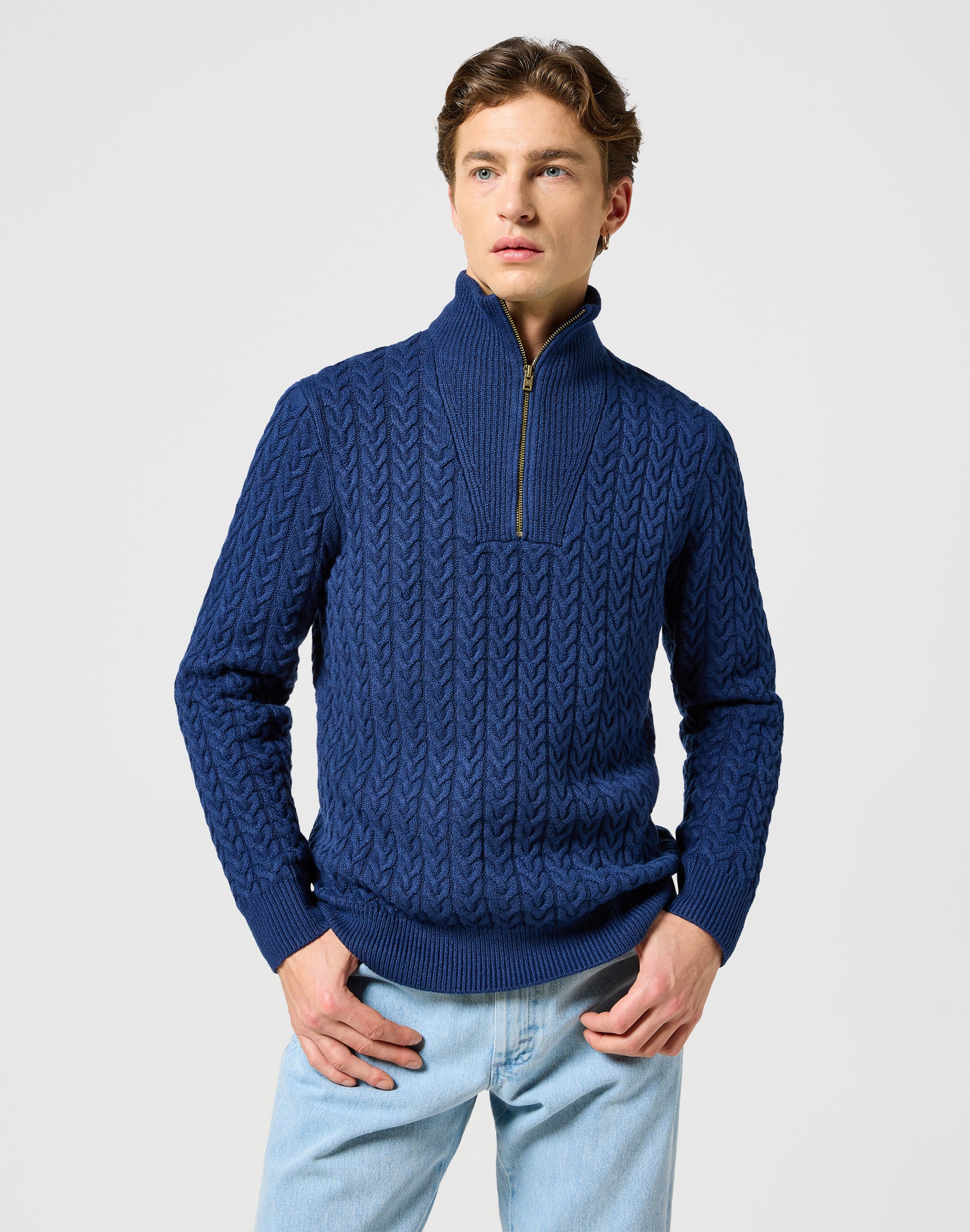 Half Zip Knit in Navy Pullover Wrangler   