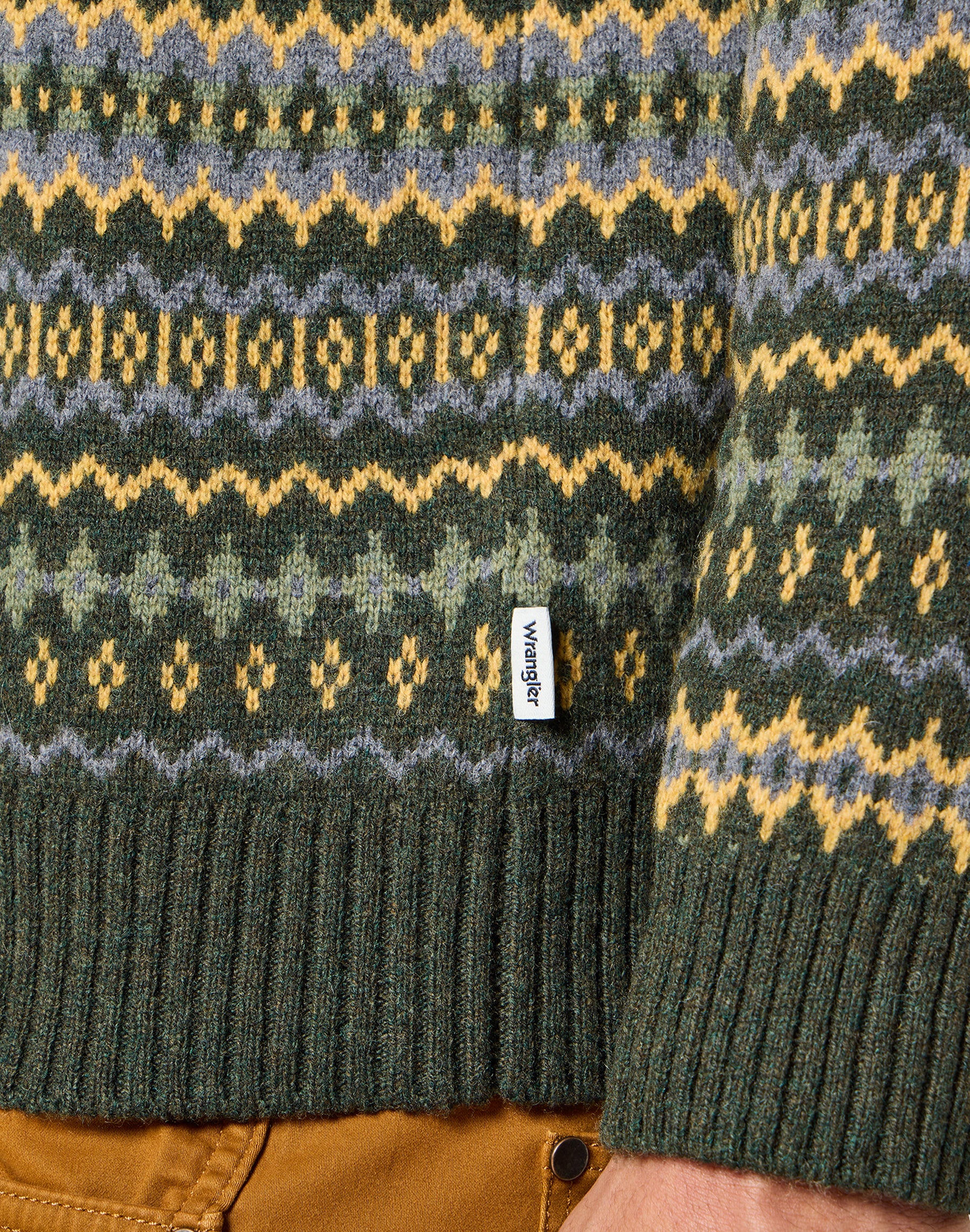 Fairisle Sweater in Verdant Green Pullover Wrangler   