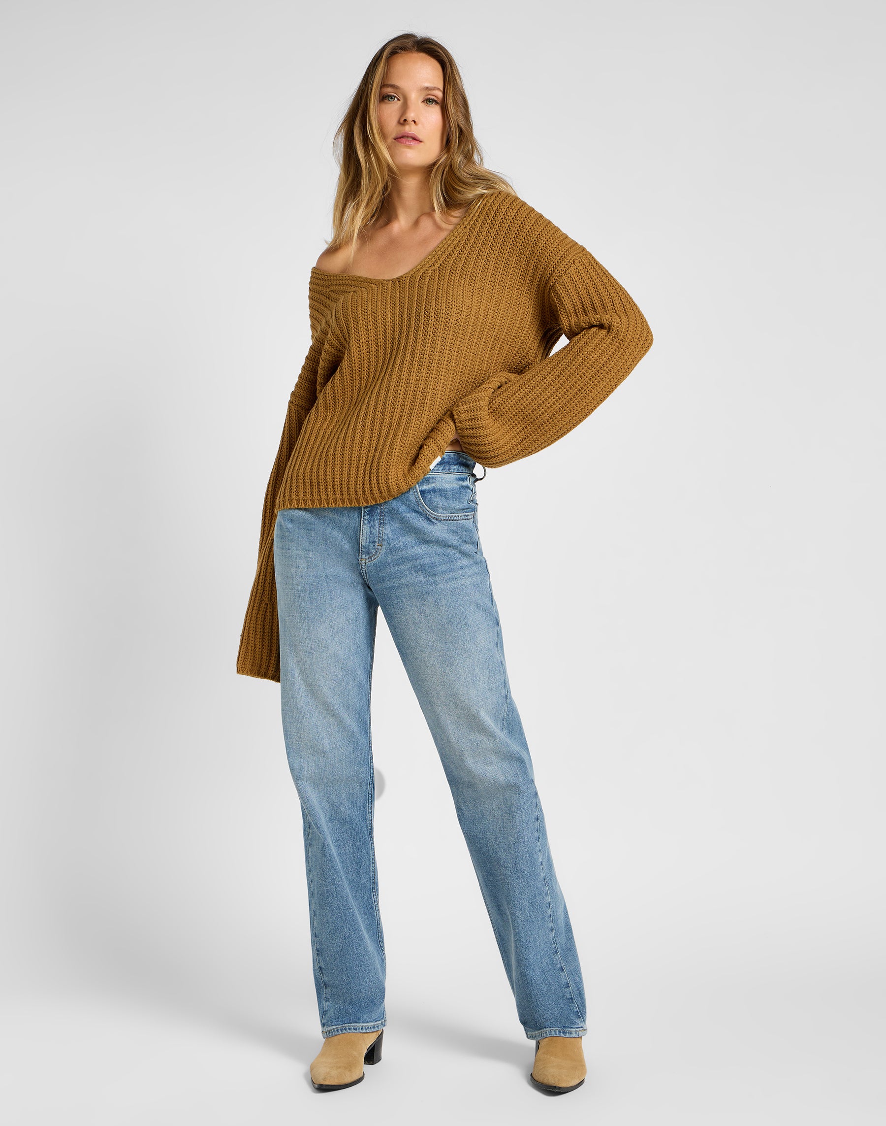 Kimono Sleeve Knit in Glazed Ginger Pullover Lee   