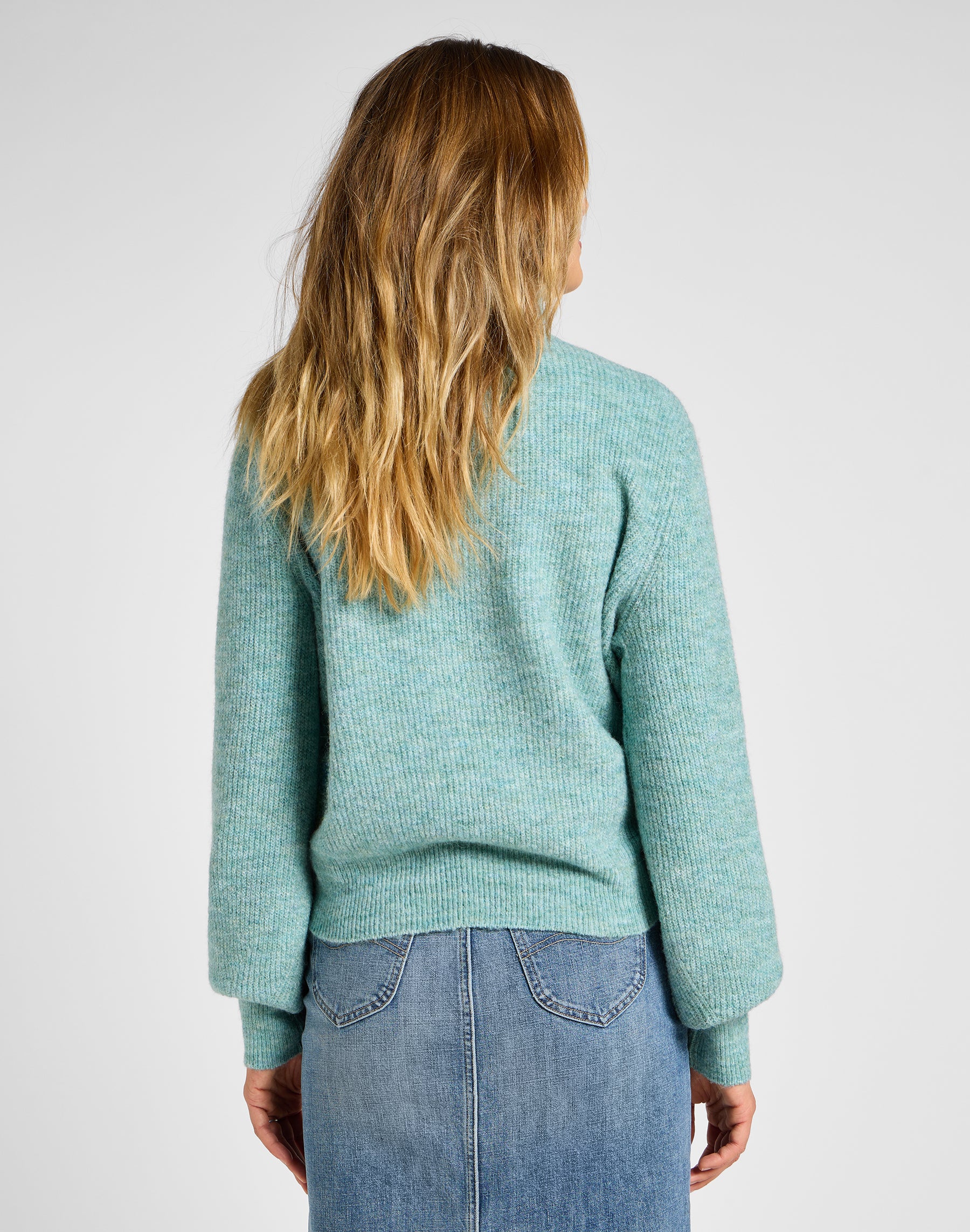 Roll Neck Knit in Pond Pullover Lee   