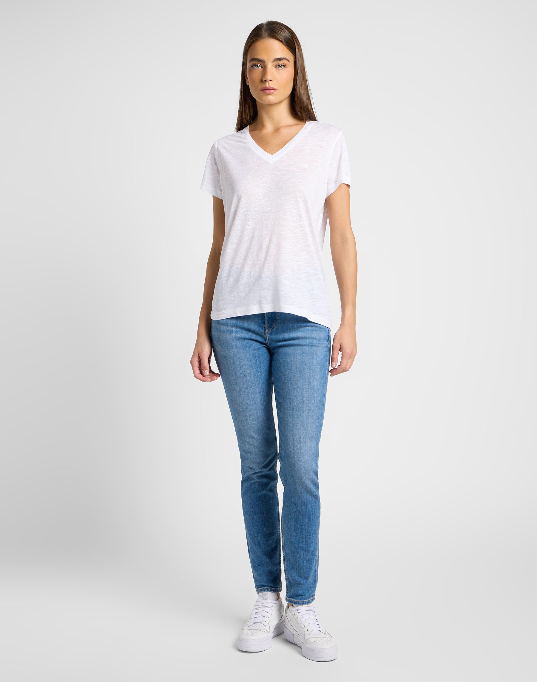 V Neck Tee in Bright White T-Shirts Lee   