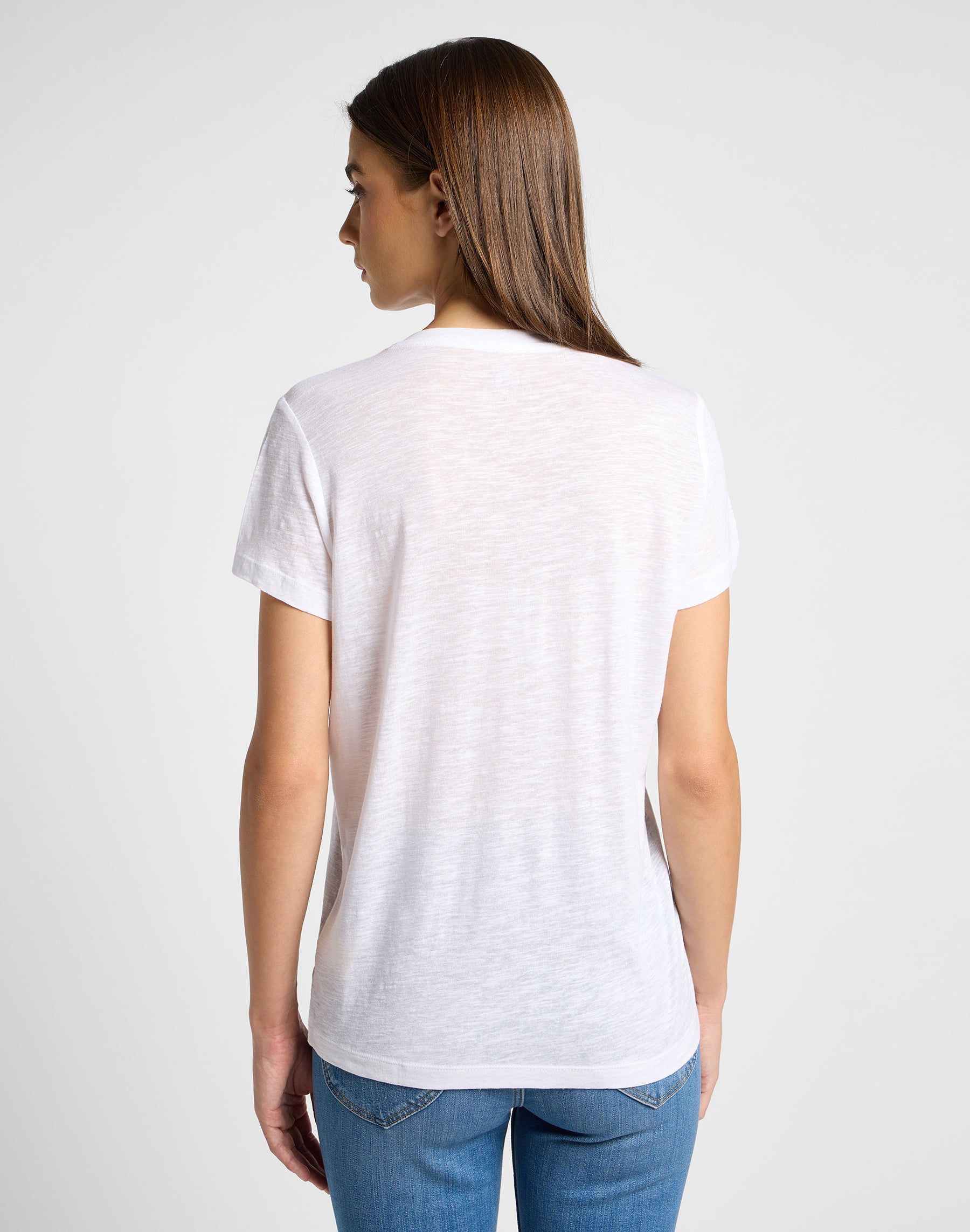 V Neck Tee in Bright White T-Shirts Lee   