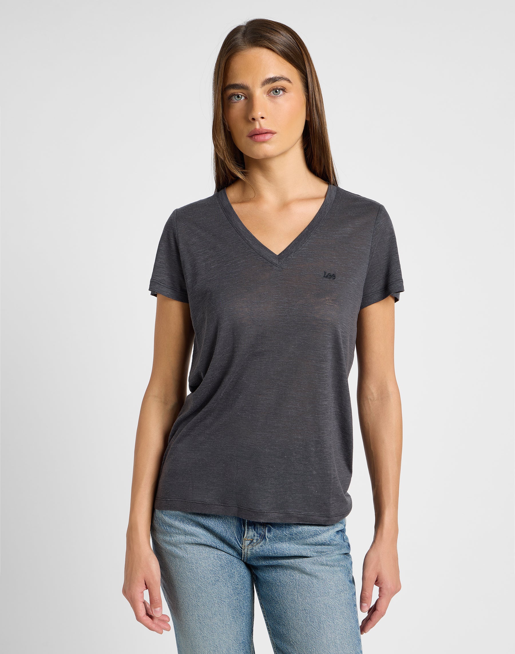 V Neck Tee in Black T-Shirts Lee   