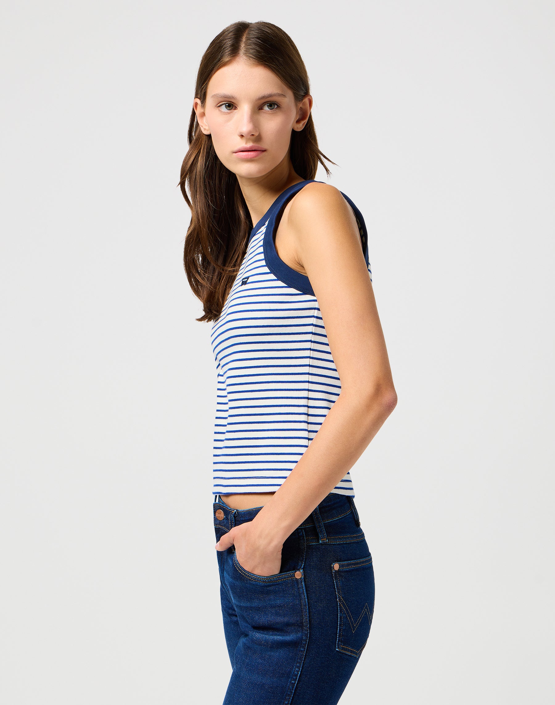 Ringer Tank in Mazarine Blue T-Shirts Wrangler