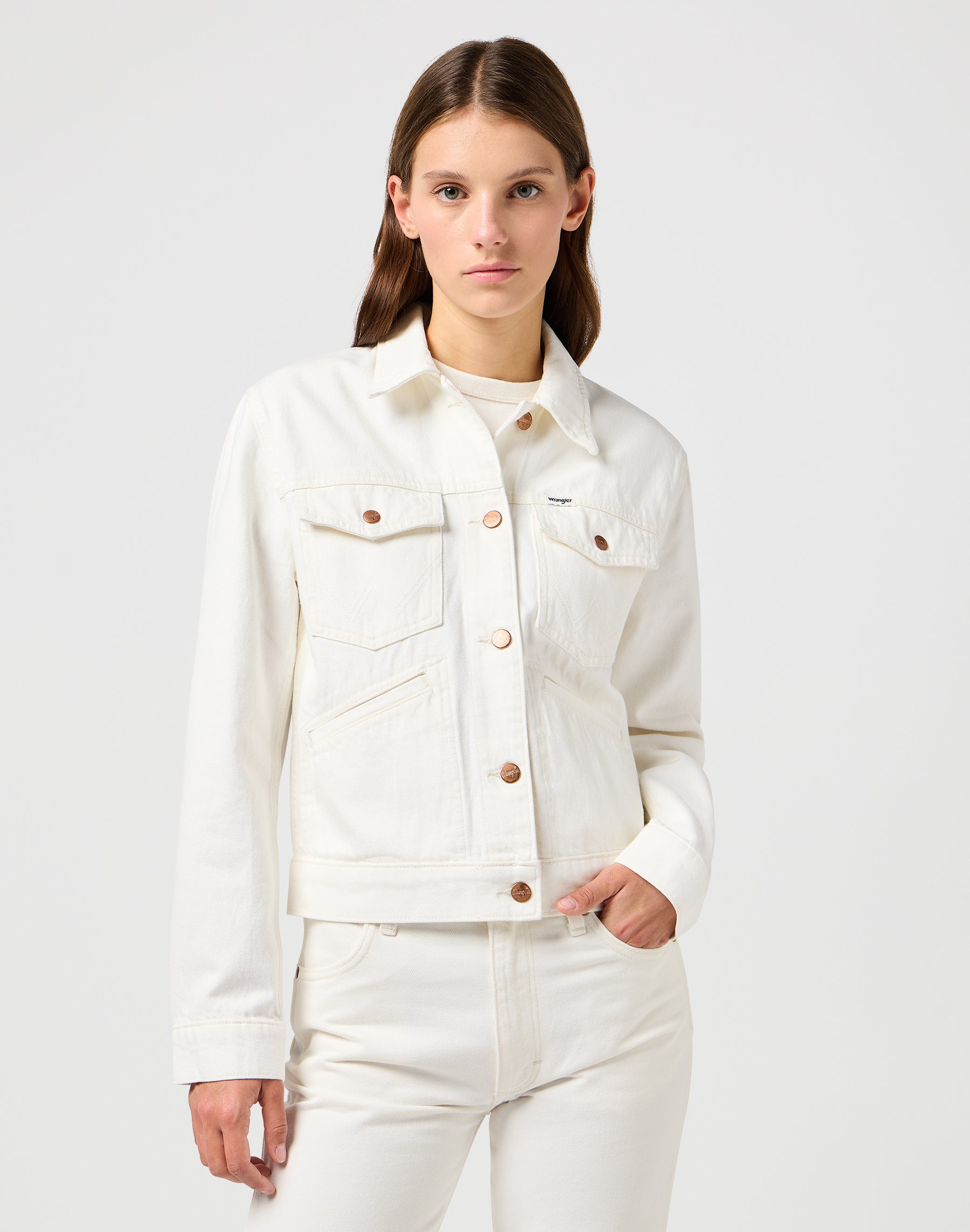 Heritage Jacket in Worn White Jacken Wrangler