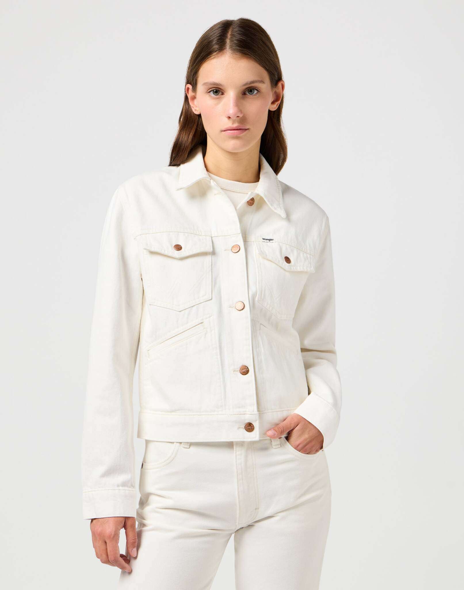 Heritage Jacket in Worn White Jacken Wrangler