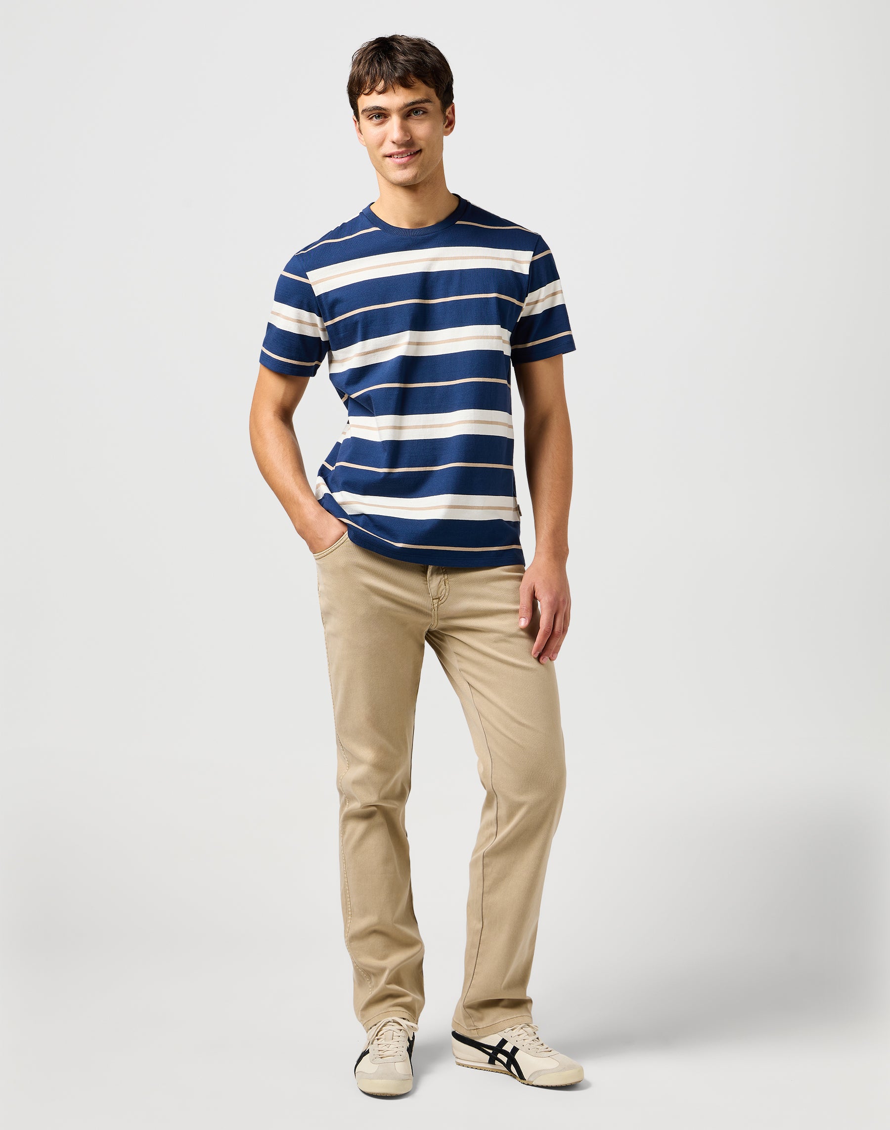 Stripe Tee in Black Iris T-Shirts Wrangler