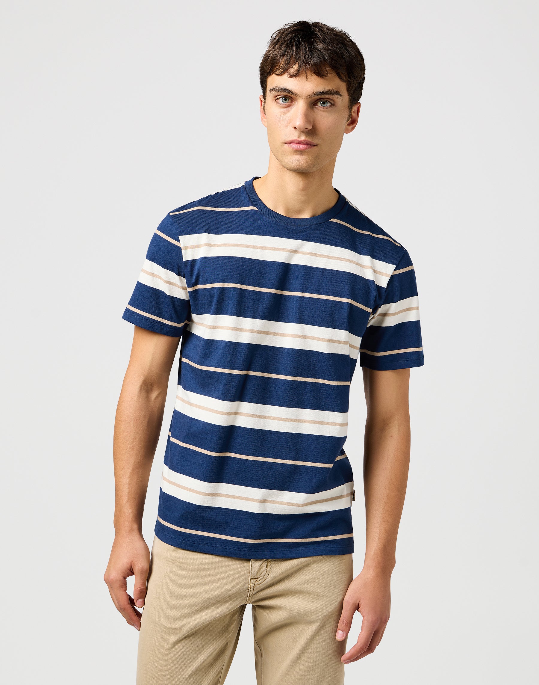 Stripe Tee in Black Iris T-Shirts Wrangler