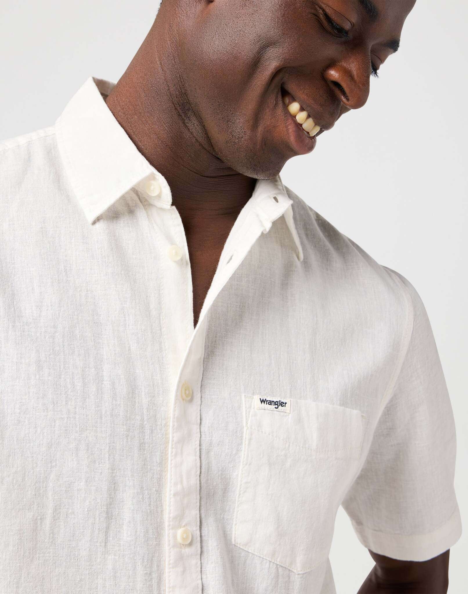 Ss 1 Pkt Shirt in White Hemden Wrangler