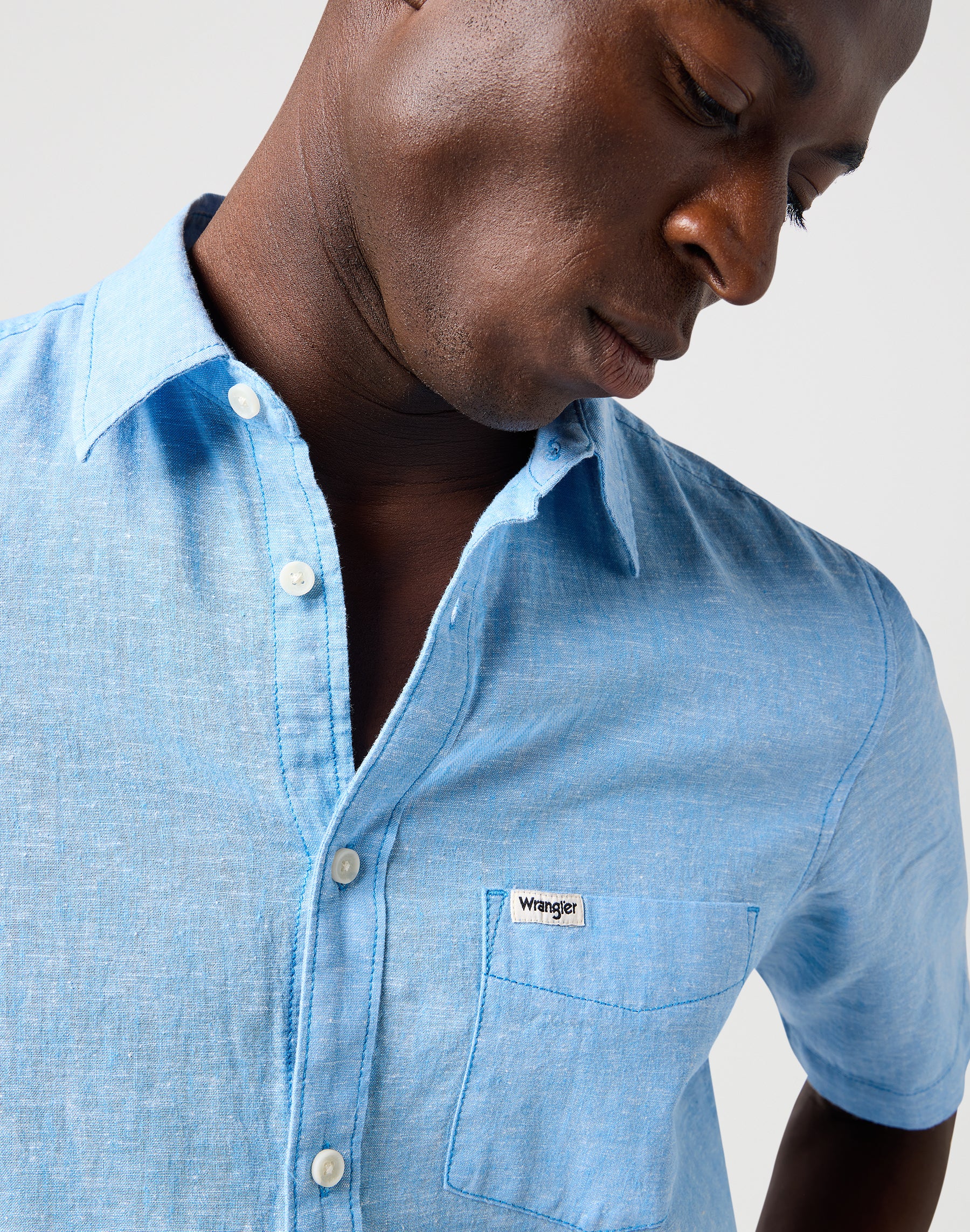 Ss 1 Pkt Shirt in Pacific Blue Hemden Wrangler