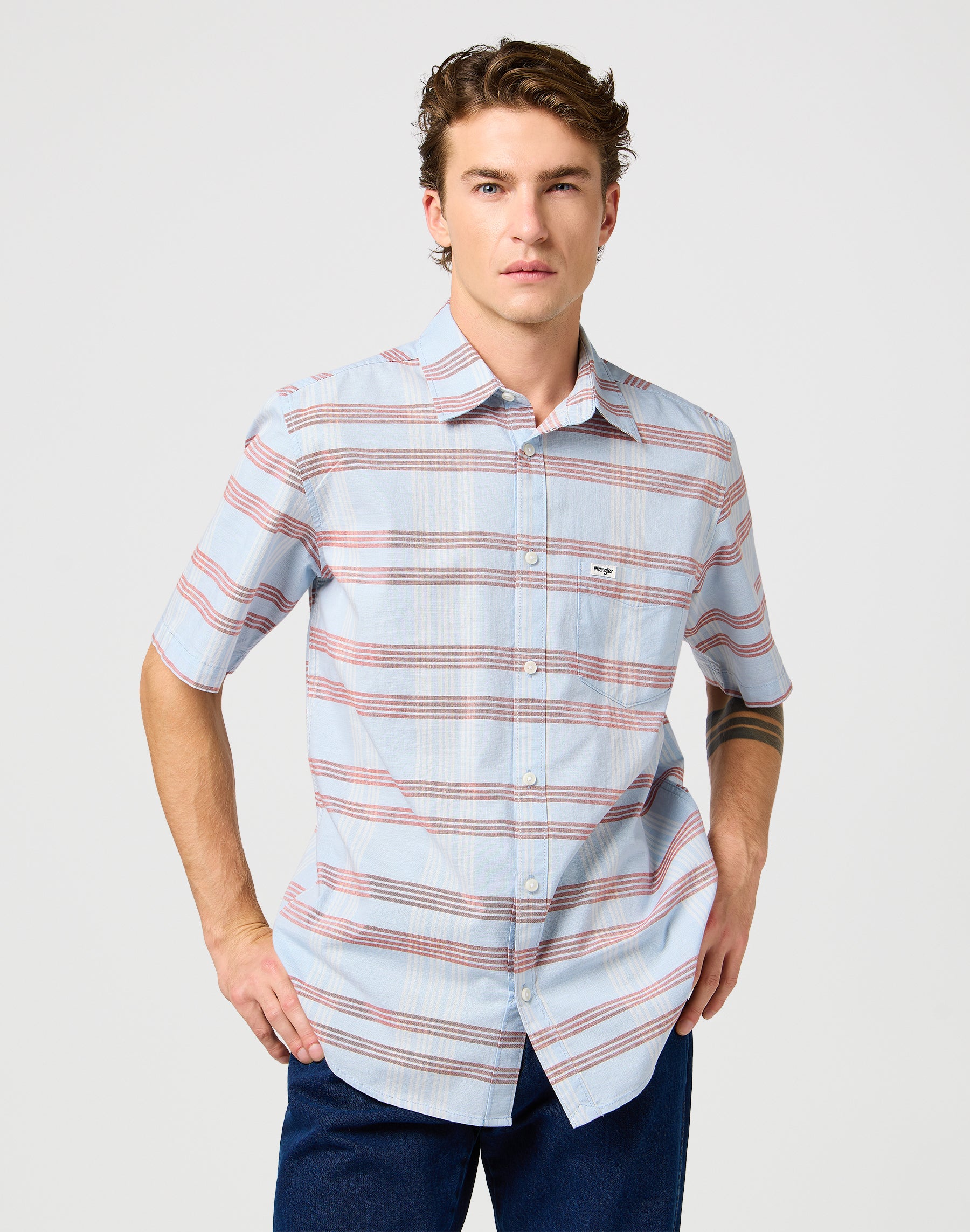 Ss 1 Pkt Shirt in Niagara Mist Hemden Wrangler