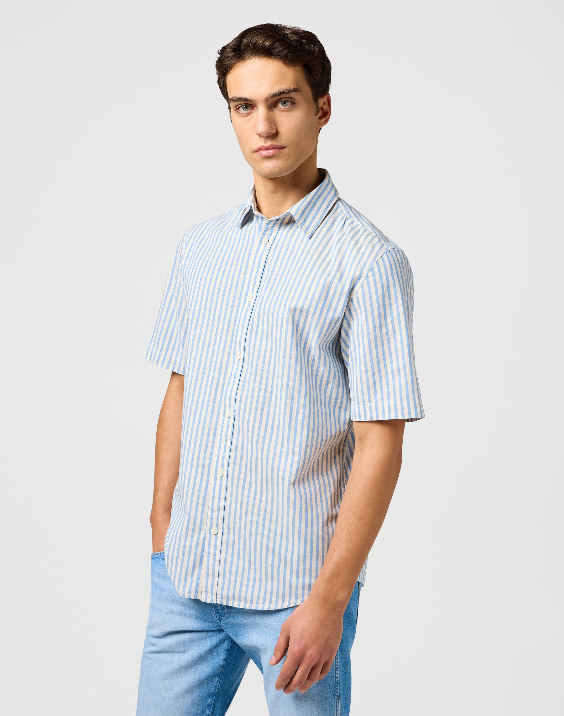 Ss Shirt in Pacific Stripe Hemden Wrangler