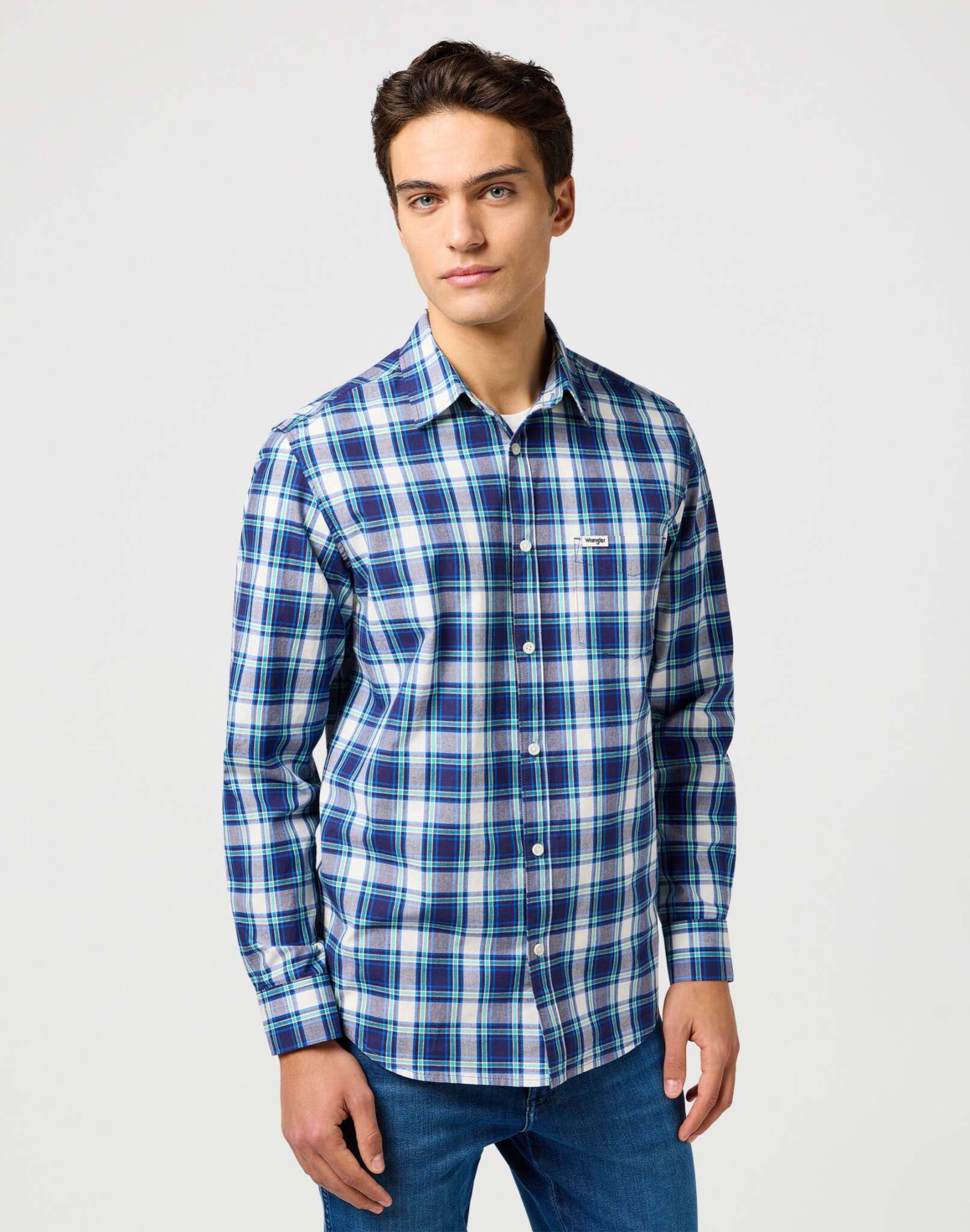1 Pkt Shirt in Navy Hemden Wrangler