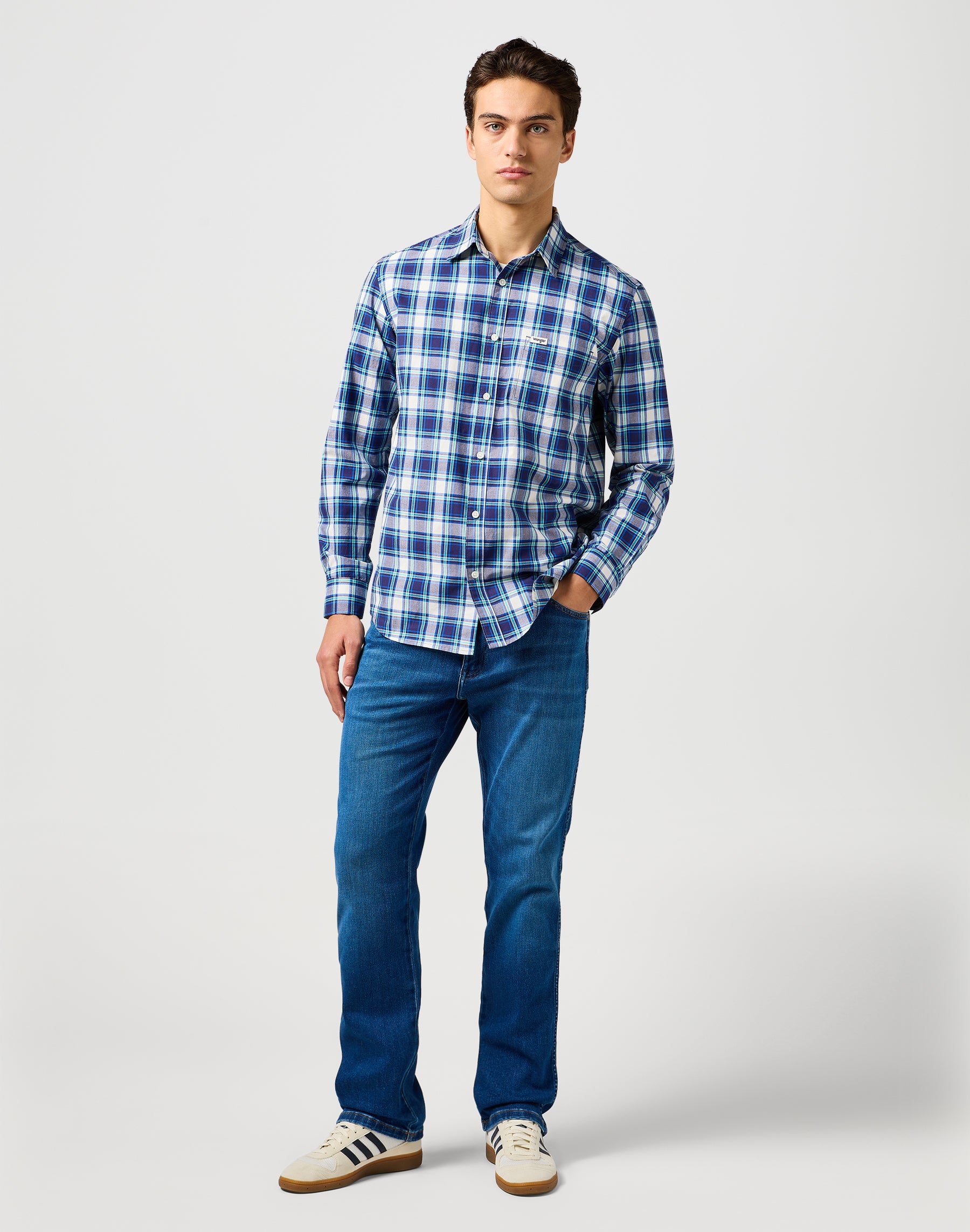 1 Pkt Shirt in Navy Hemden Wrangler