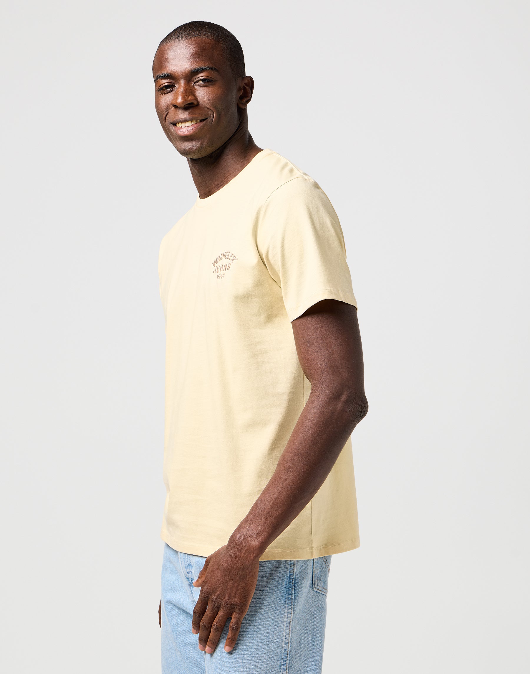 Small Logo Tee in Banana Crepe T-Shirts Wrangler