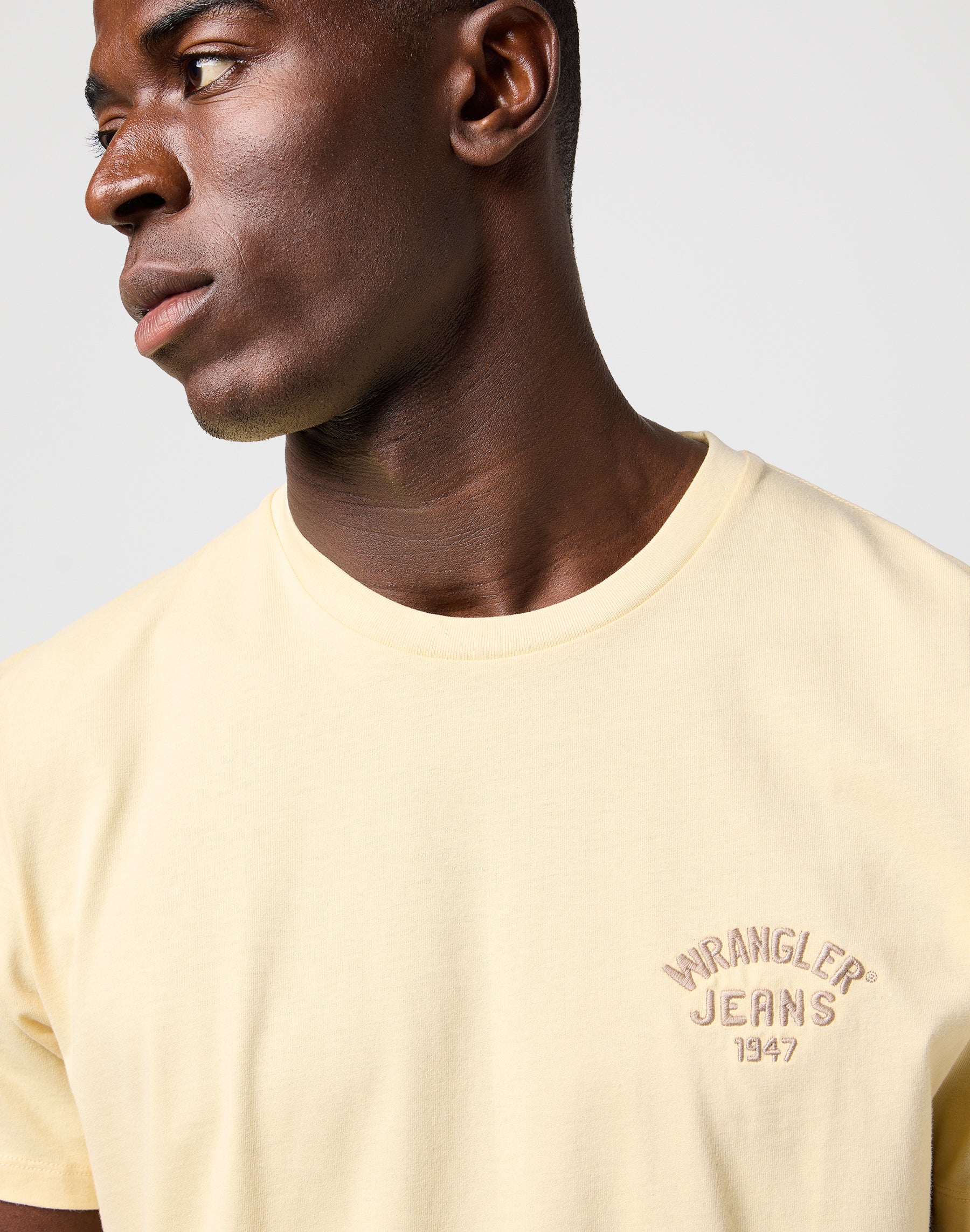 Small Logo Tee in Banana Crepe T-Shirts Wrangler