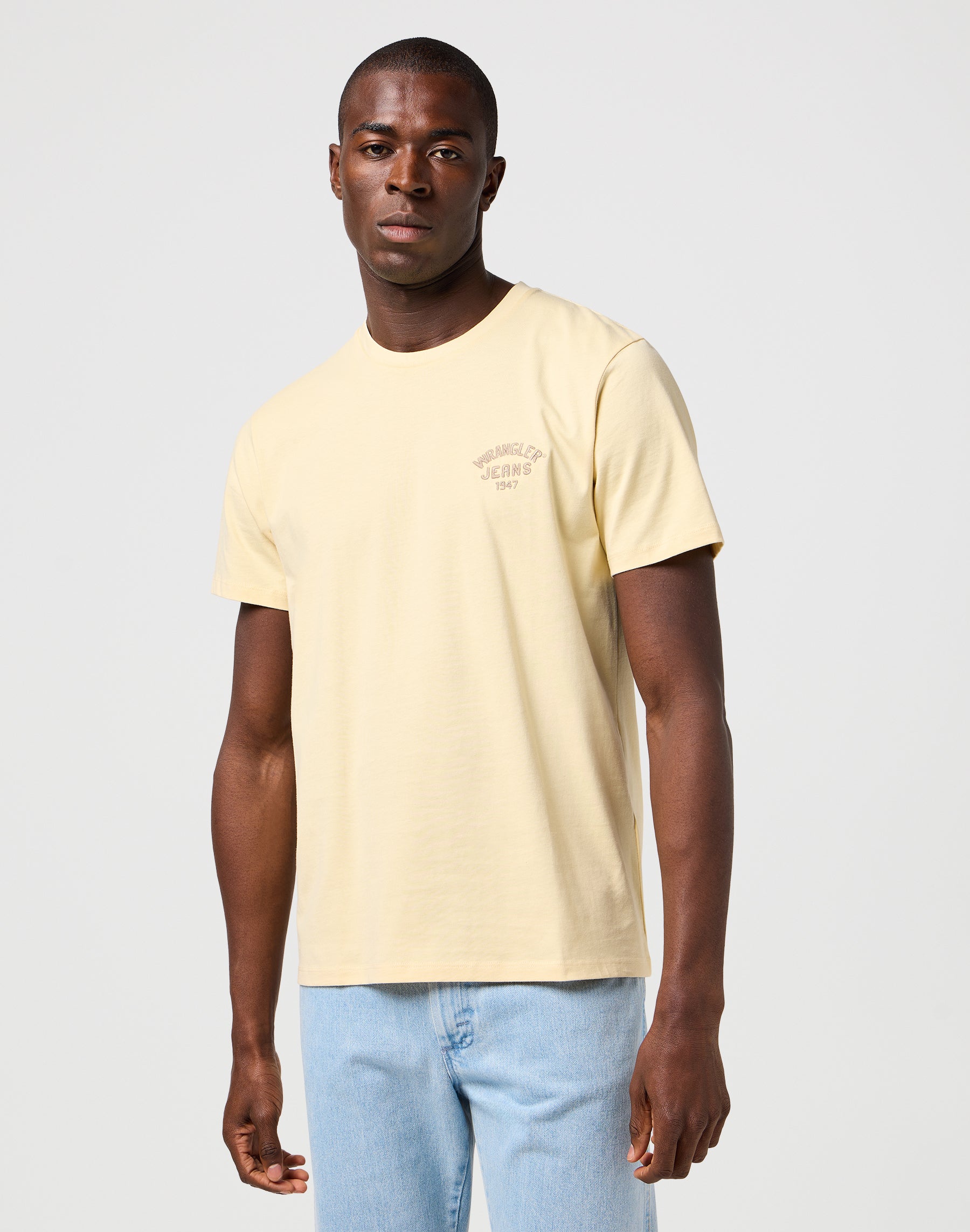 Small Logo Tee in Banana Crepe T-Shirts Wrangler