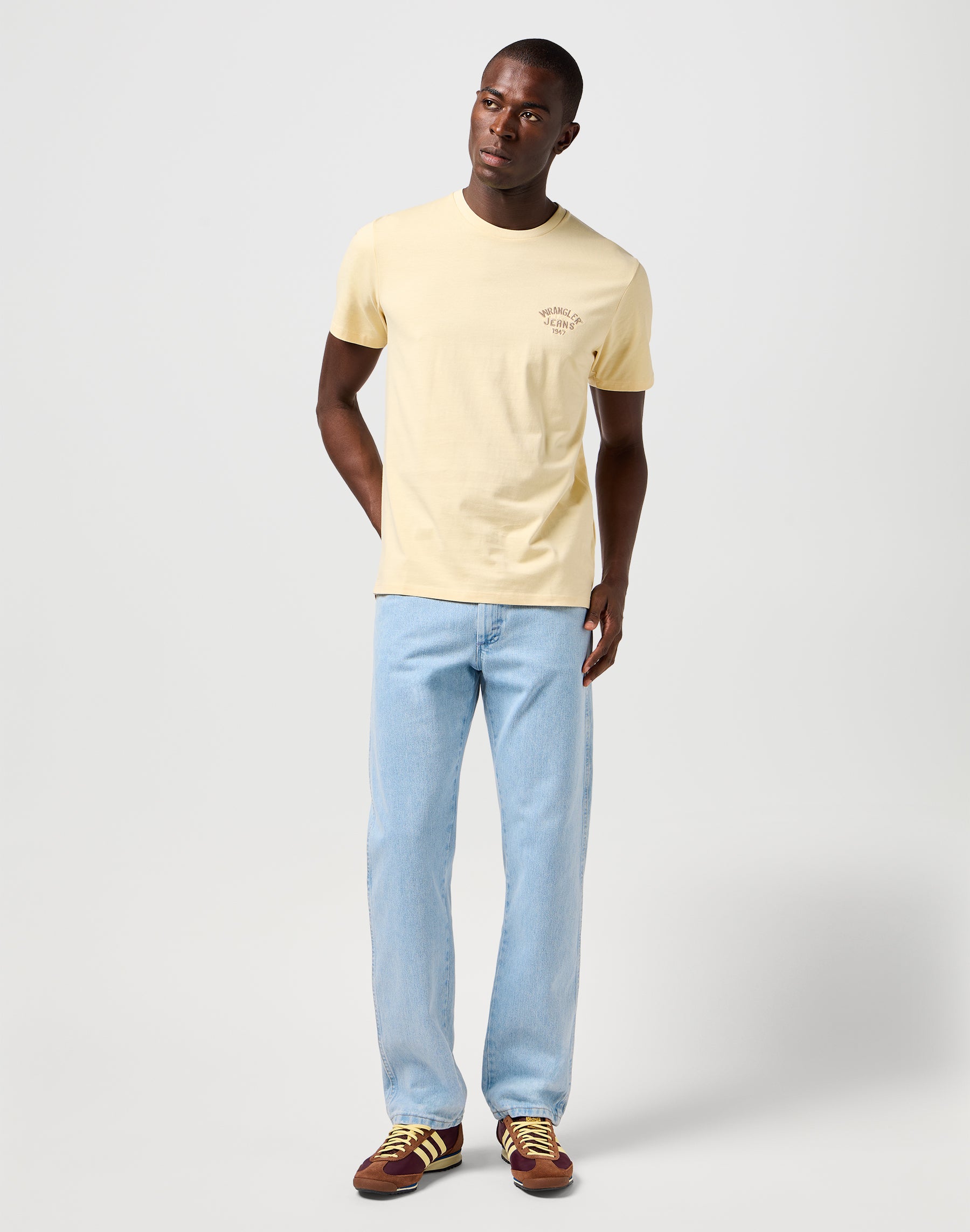 Small Logo Tee in Banana Crepe T-Shirts Wrangler