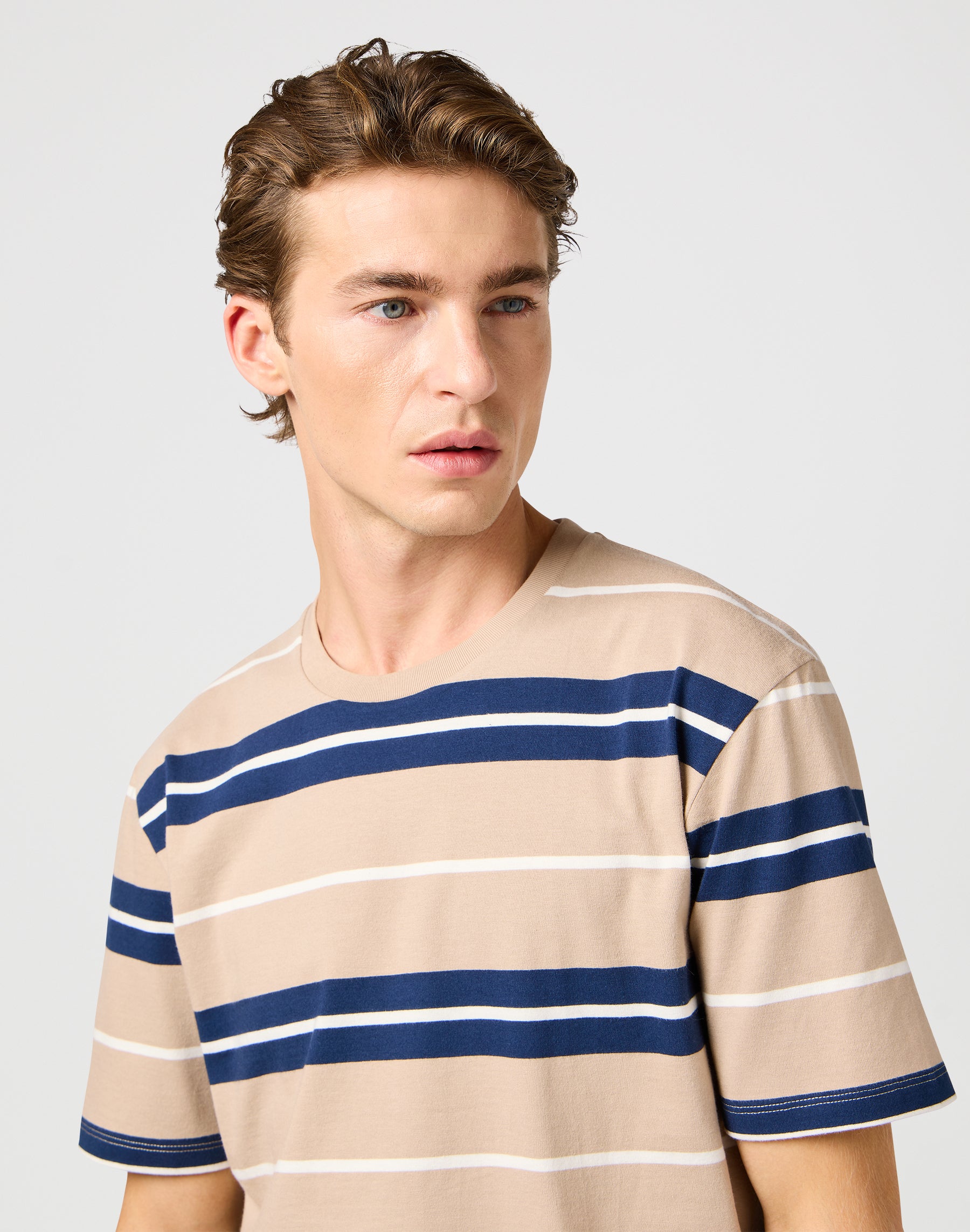 Stripe Tee in Timberwolf T-Shirts Wrangler