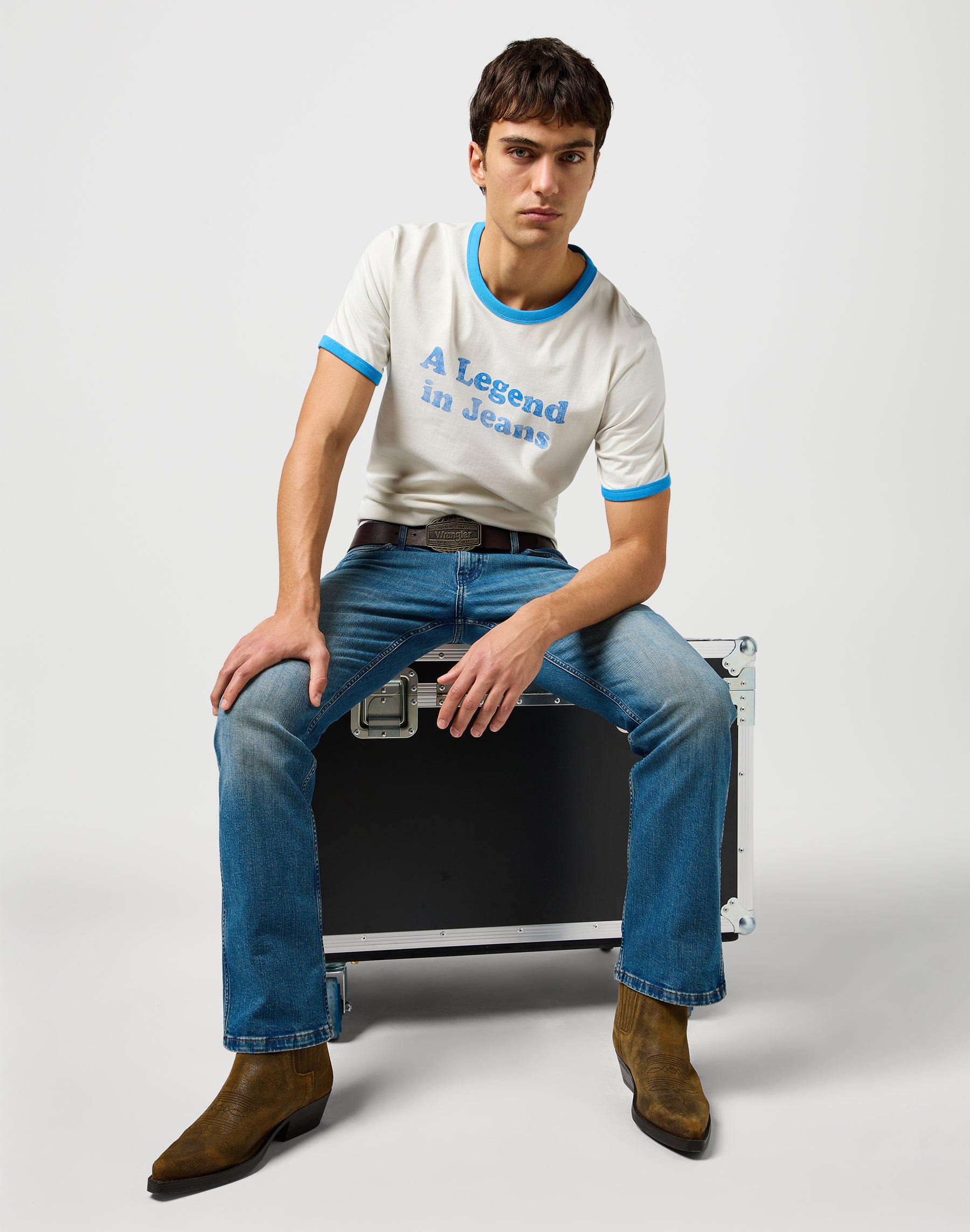 Ringer Tee in Vintage White T-Shirts Wrangler