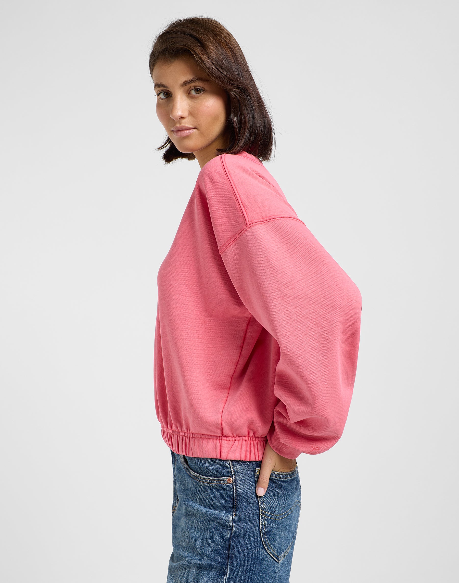 Sleeve Detail Sweatshirt in Lychee Sweatshirts Lee