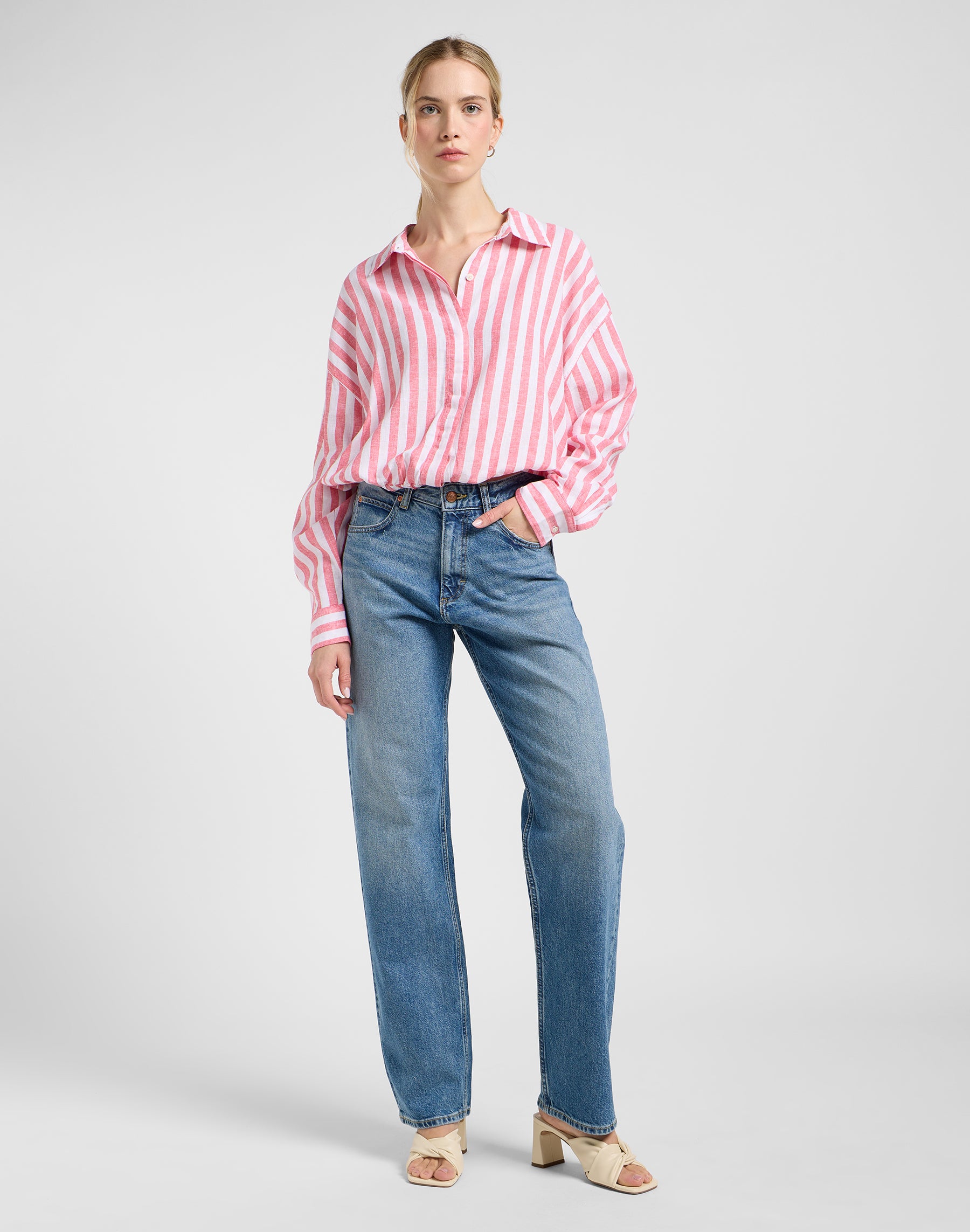 Elasticated Shirt in Lychee Awning Hemden Lee