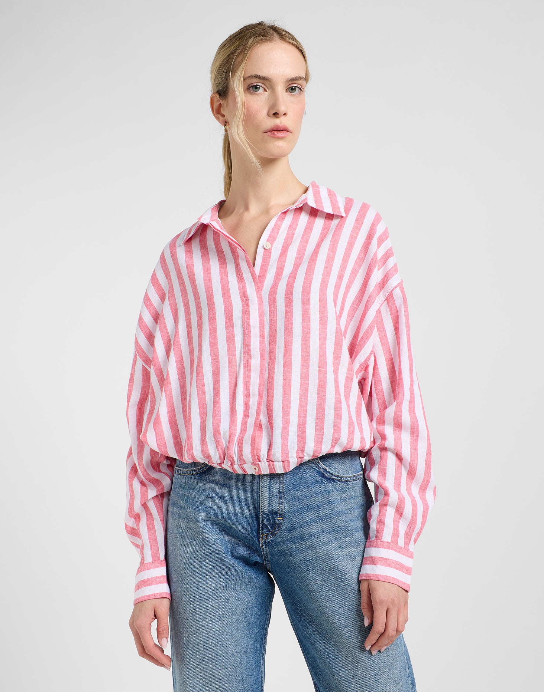 Elasticated Shirt in Lychee Awning Hemden Lee