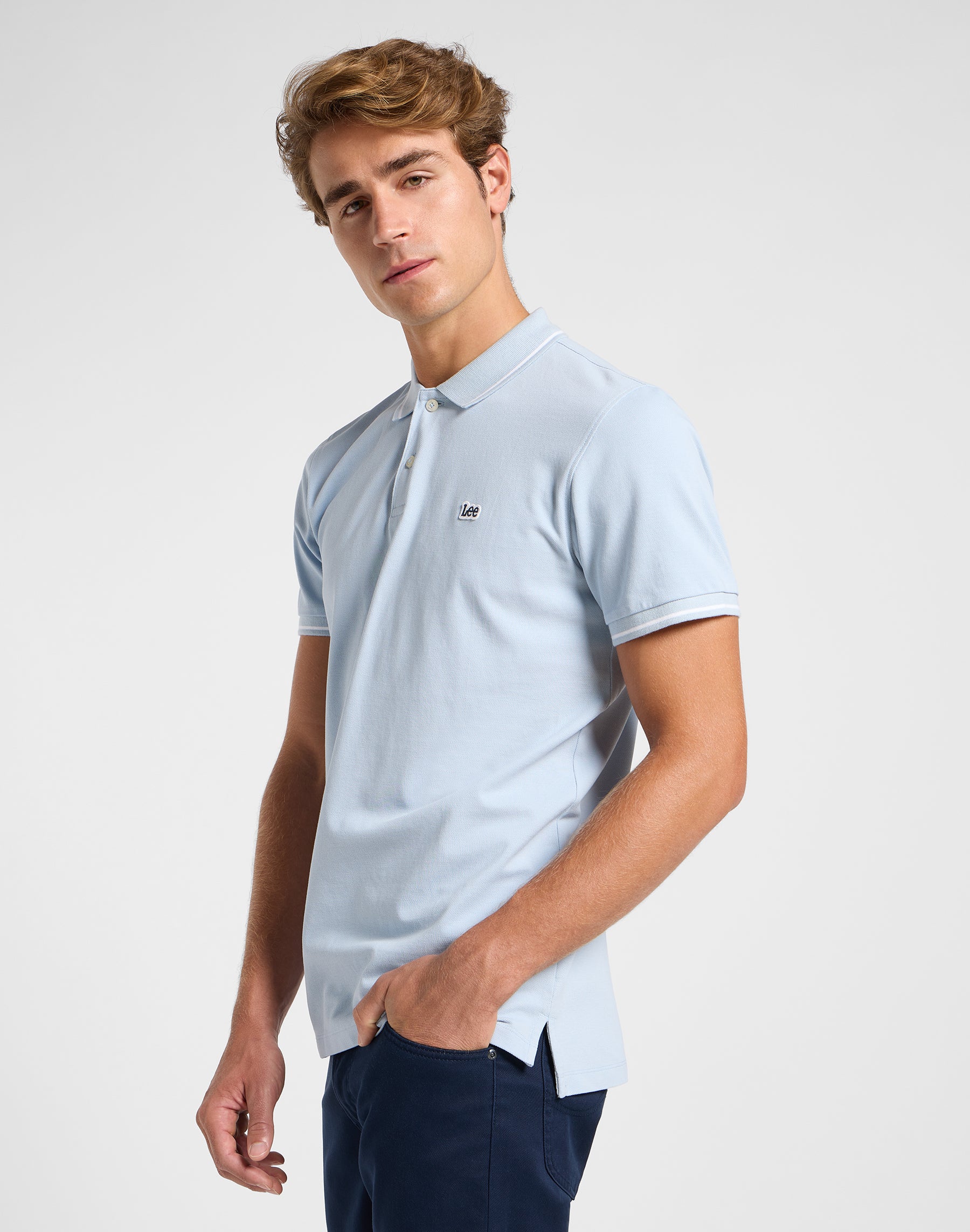 Pique Polo in Shy Blue T-Shirts Lee