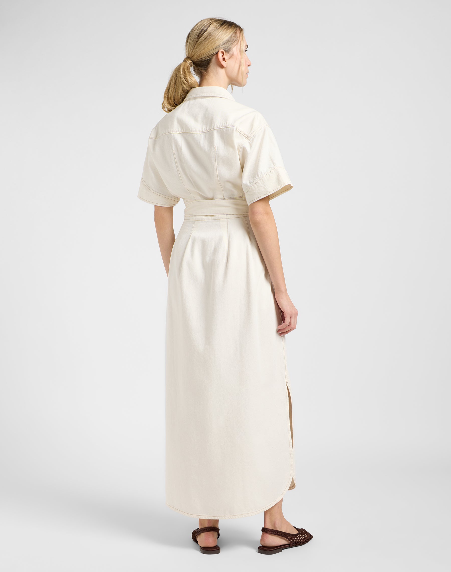 Ss Maxi Western Dress in Ecru Kleider Lee