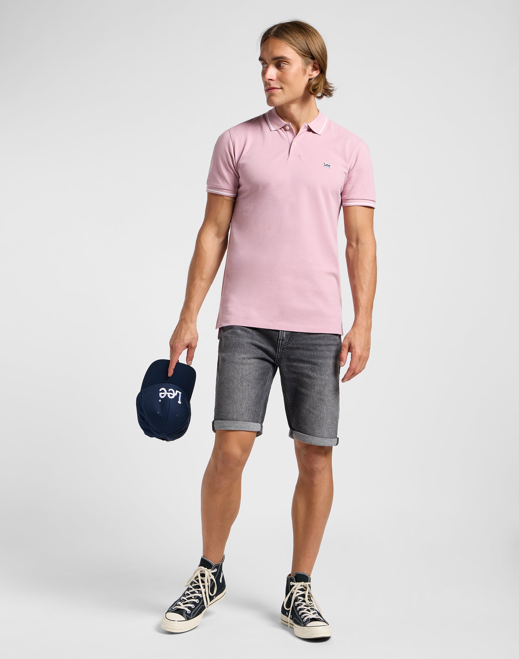 Pique Polo in Soft Mauve T-Shirts Lee