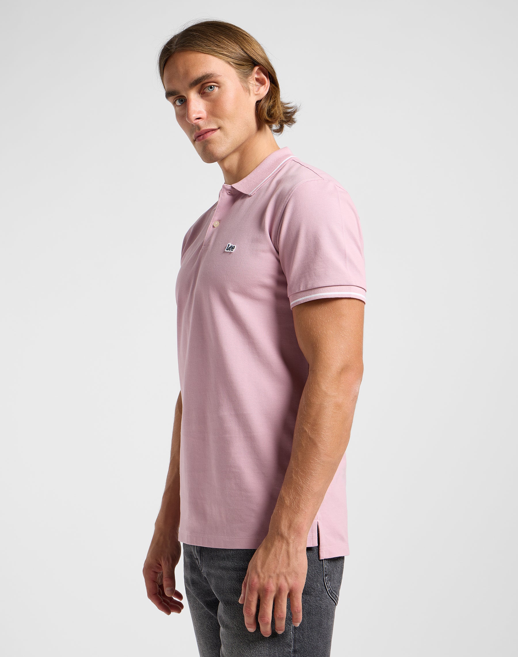 Pique Polo in Soft Mauve T-Shirts Lee