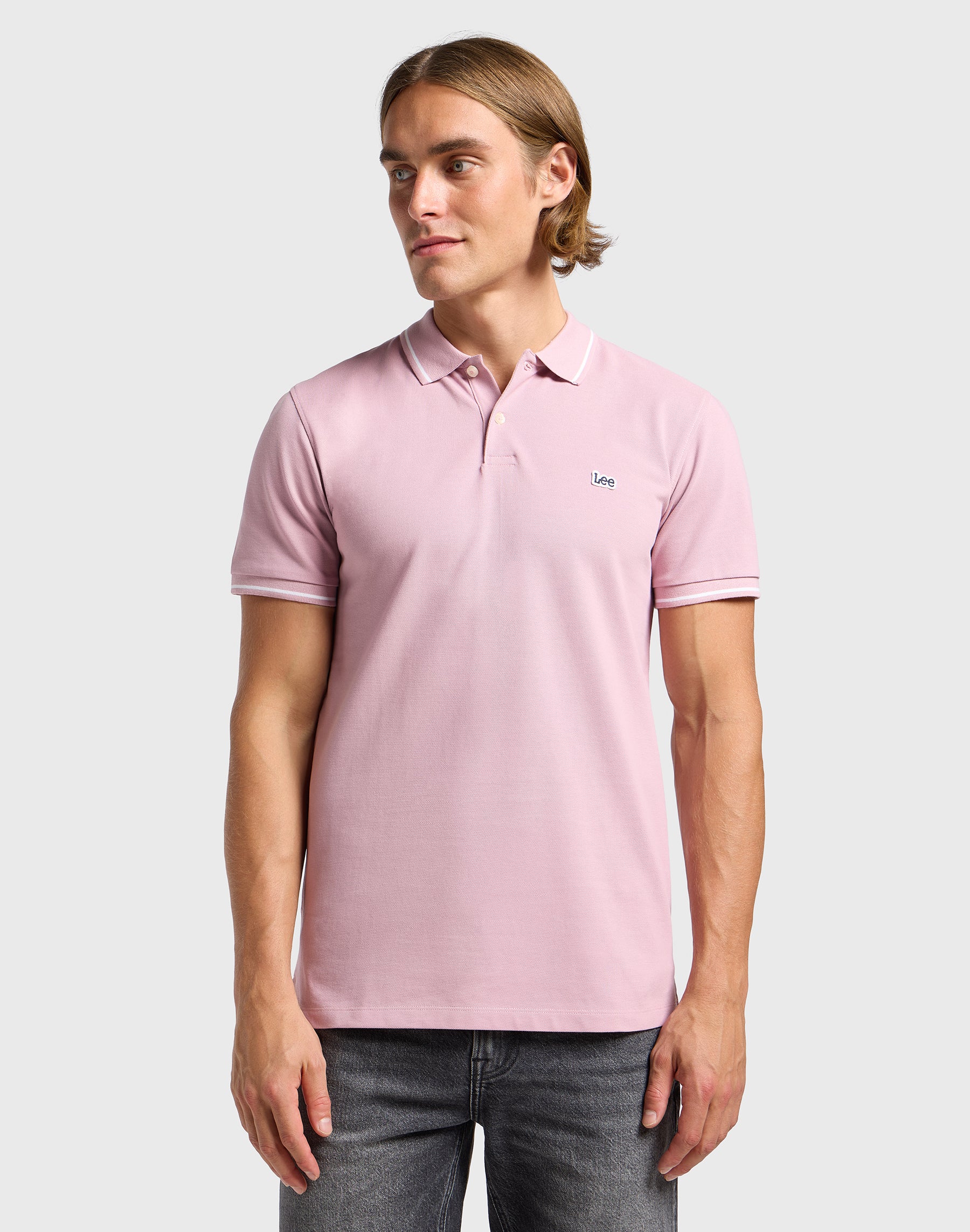 Pique Polo in Soft Mauve T-Shirts Lee