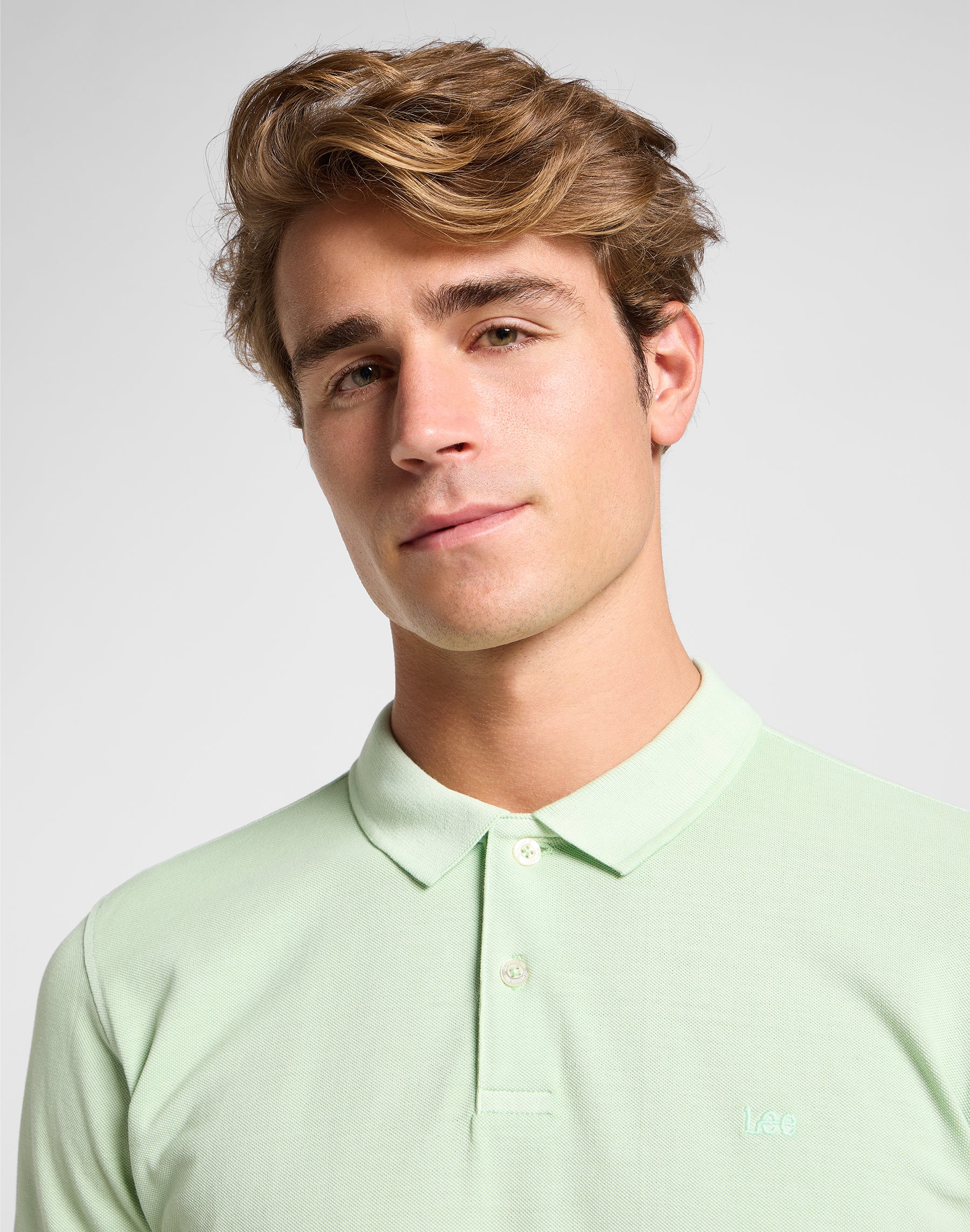 Garment Dye Polo in Soft Sage T-Shirts Lee