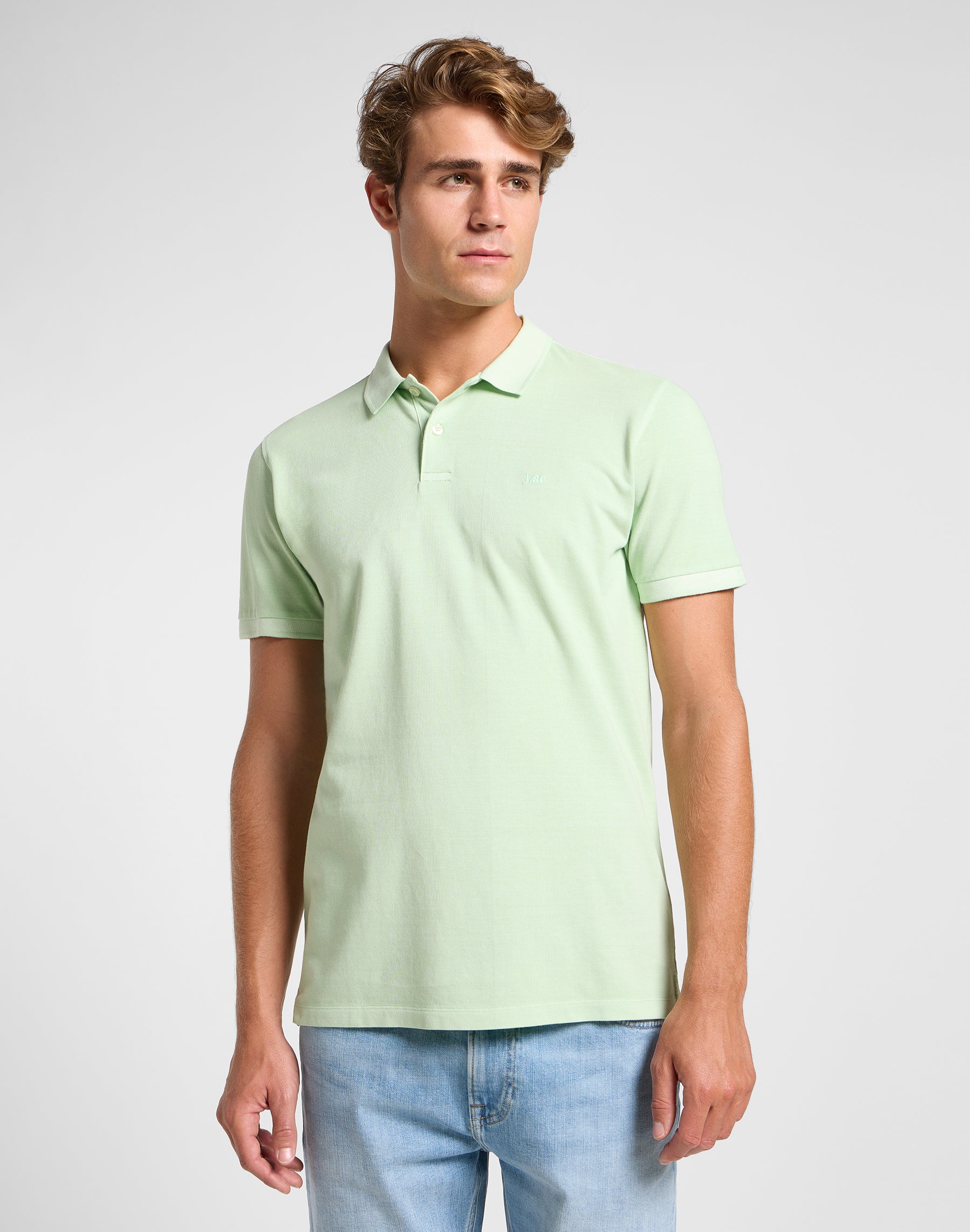 Garment Dye Polo in Soft Sage T-Shirts Lee