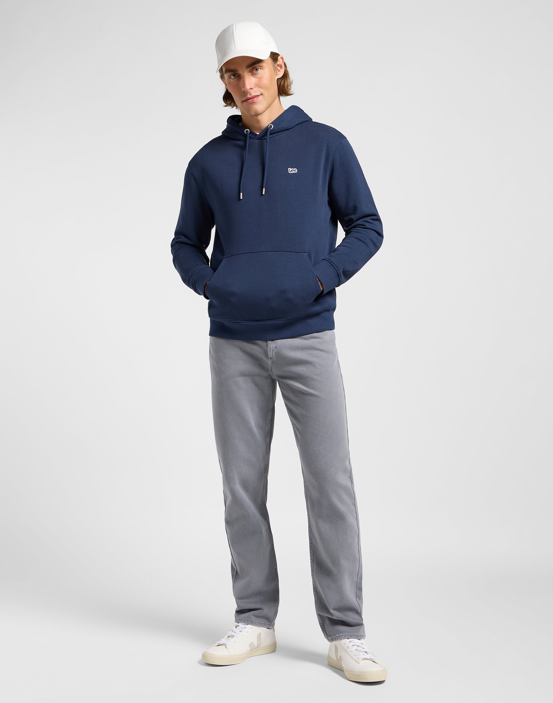 Plain Hoodie in Mood Indigo Kapuzenpullover Lee