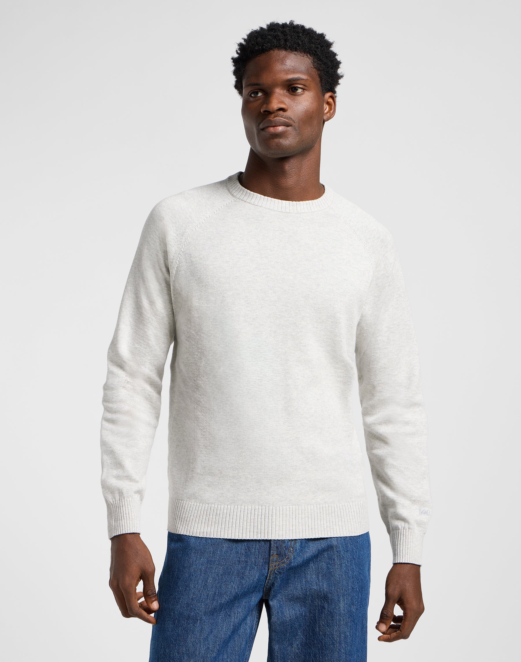 Clean Raglan Sweater in Sharp Grey Mele Pullover Lee