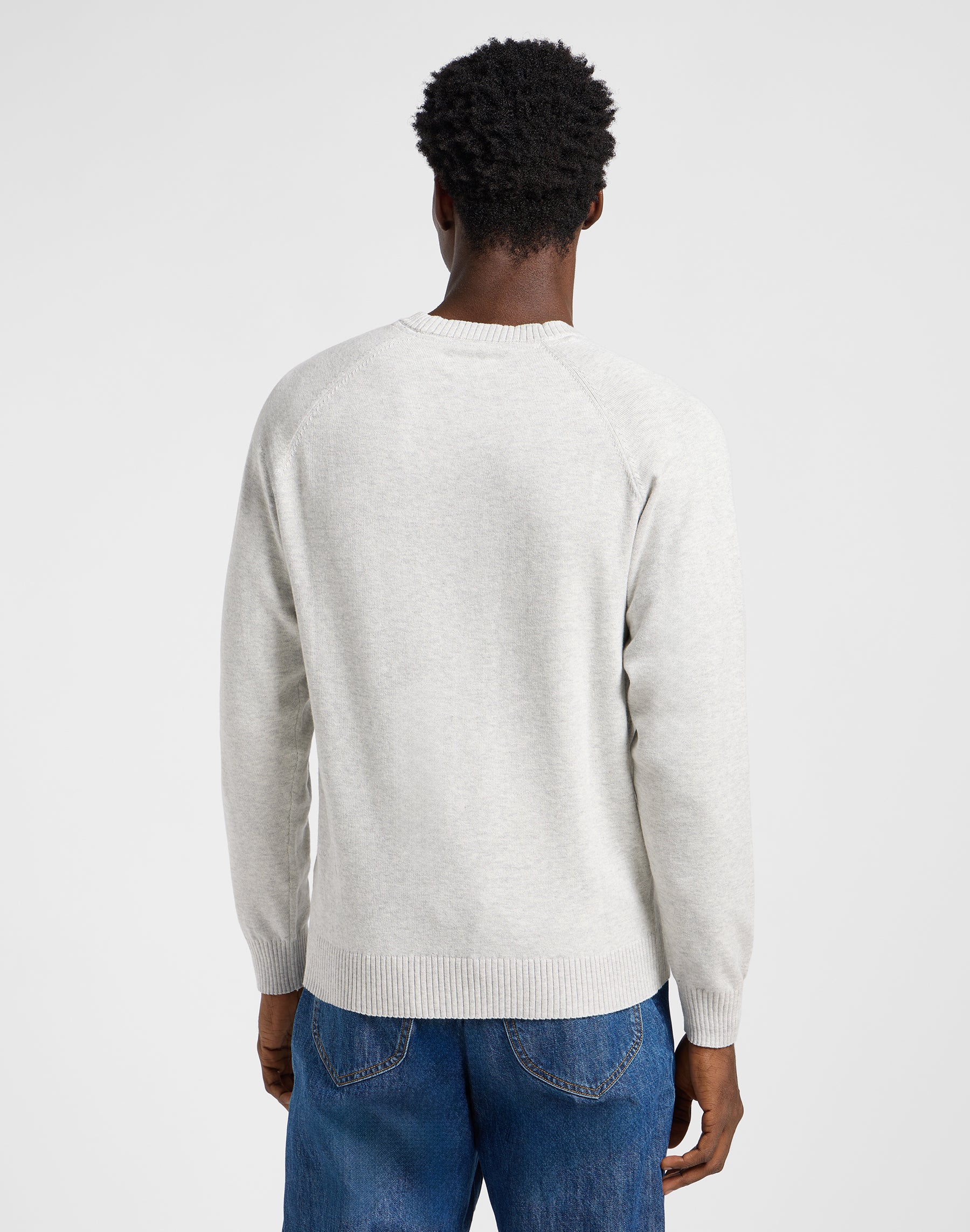 Clean Raglan Sweater in Sharp Grey Mele Pullover Lee