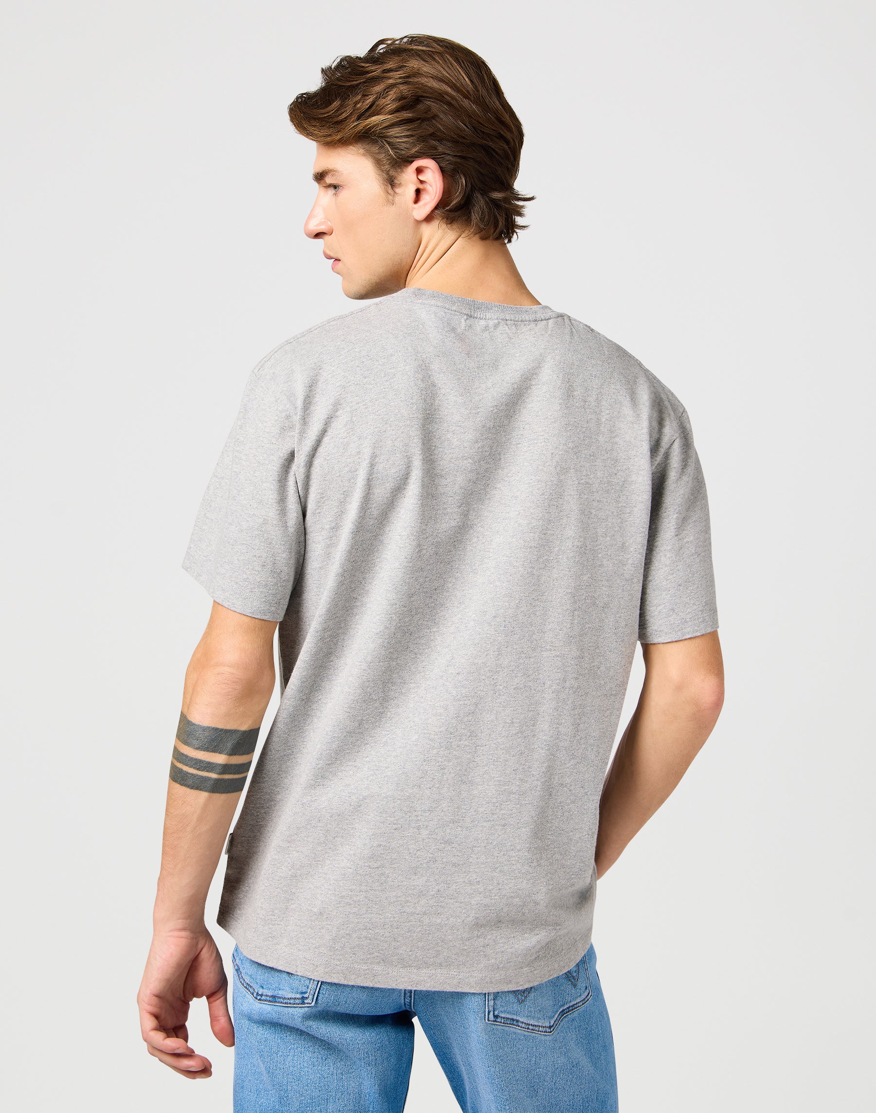 Graphic Tee in Mid Grey Mel T-Shirts Wrangler