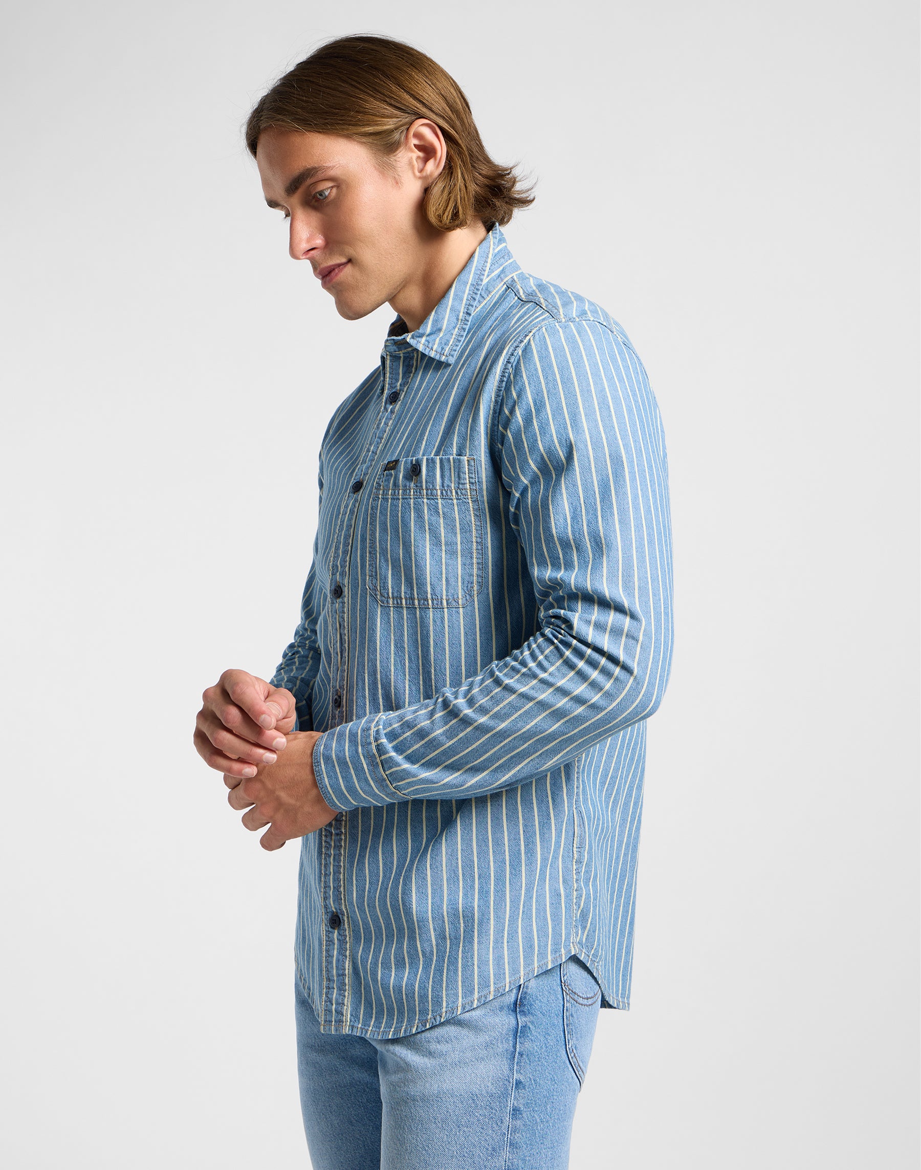 Leesure Shirt in Indigo Dobby Hemden Lee