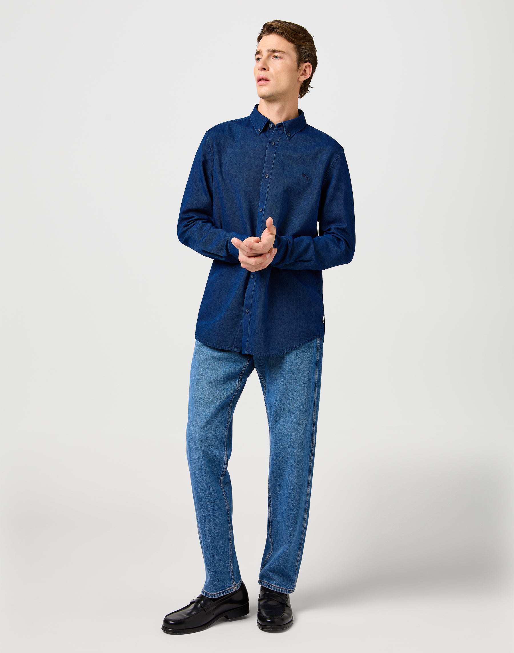 Oxford Shirt in Indigo Oxford Hemden Wrangler