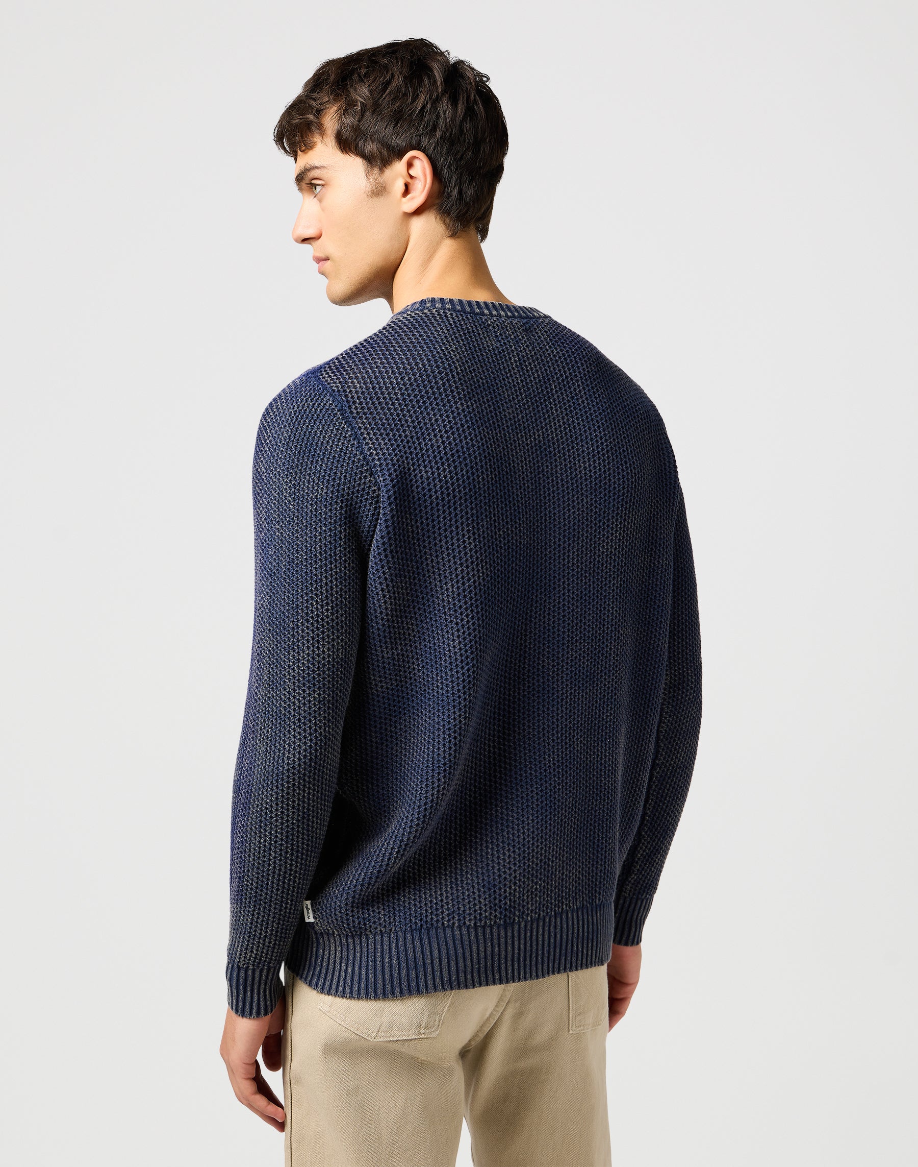 Crewneck Sweater in Navy Pullover Wrangler