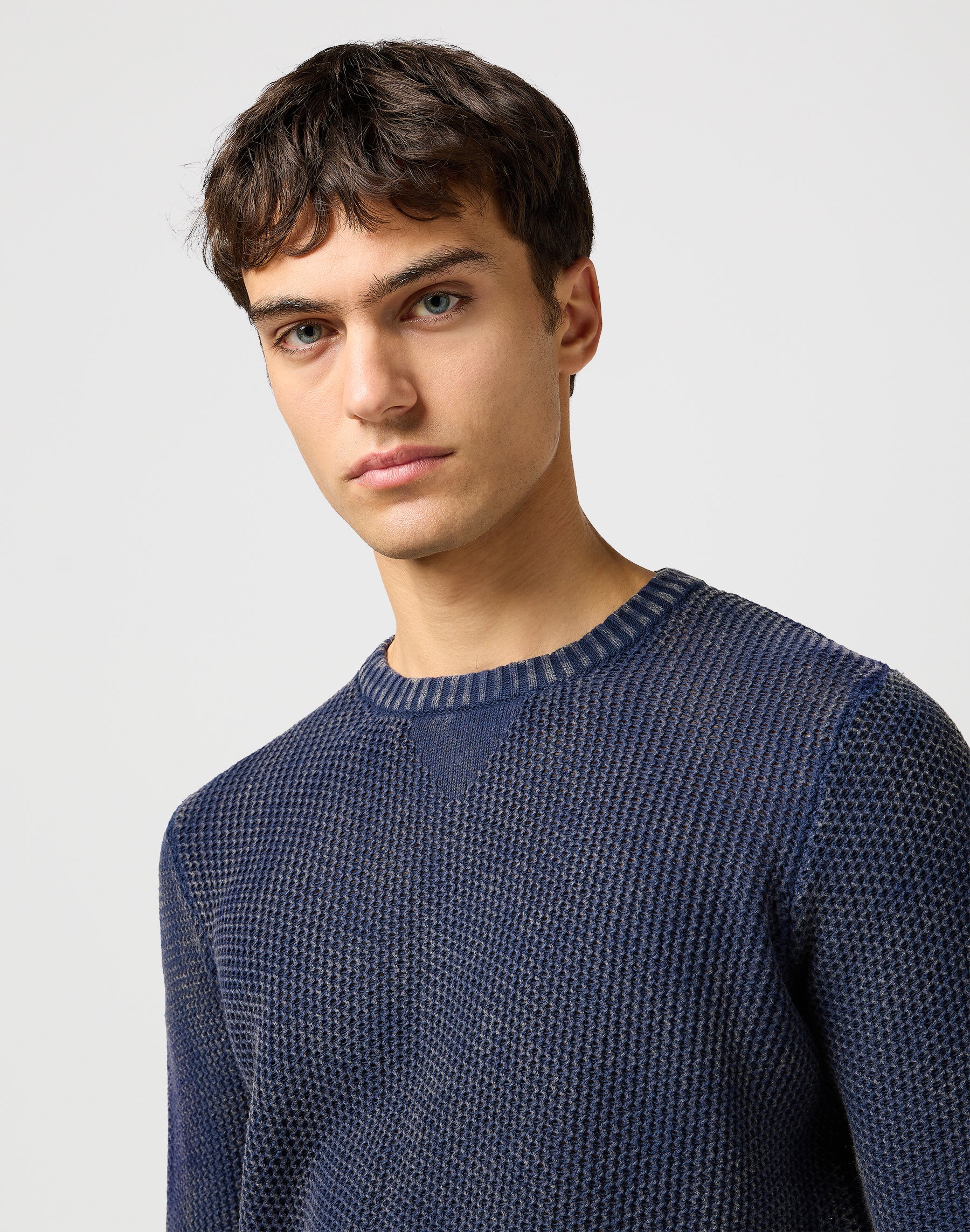 Crewneck Sweater in Navy Pullover Wrangler