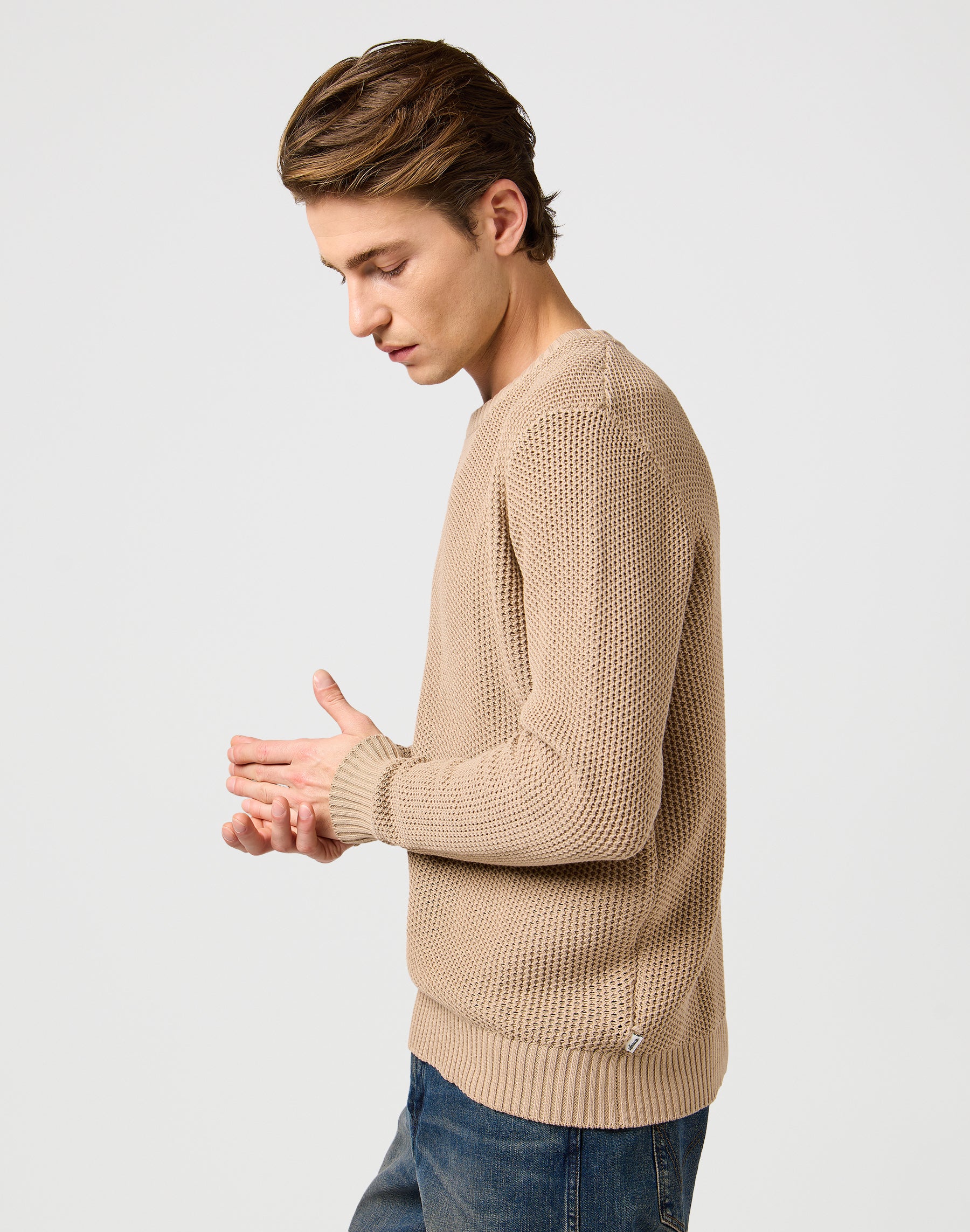 Crewneck Sweater in Timberwolf Pullover Wrangler