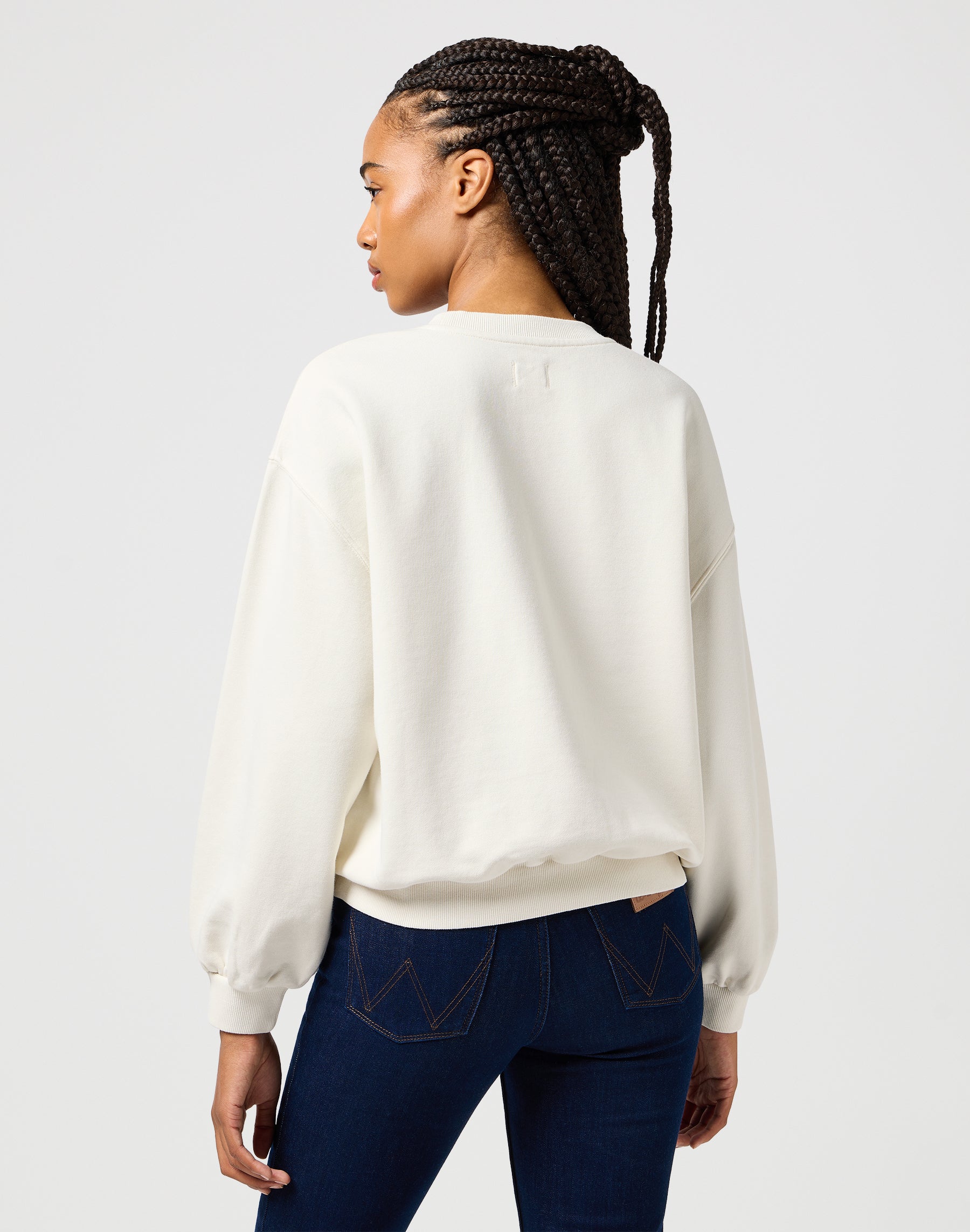 Oversized Sweat in Vintage White Sweatshirts Wrangler