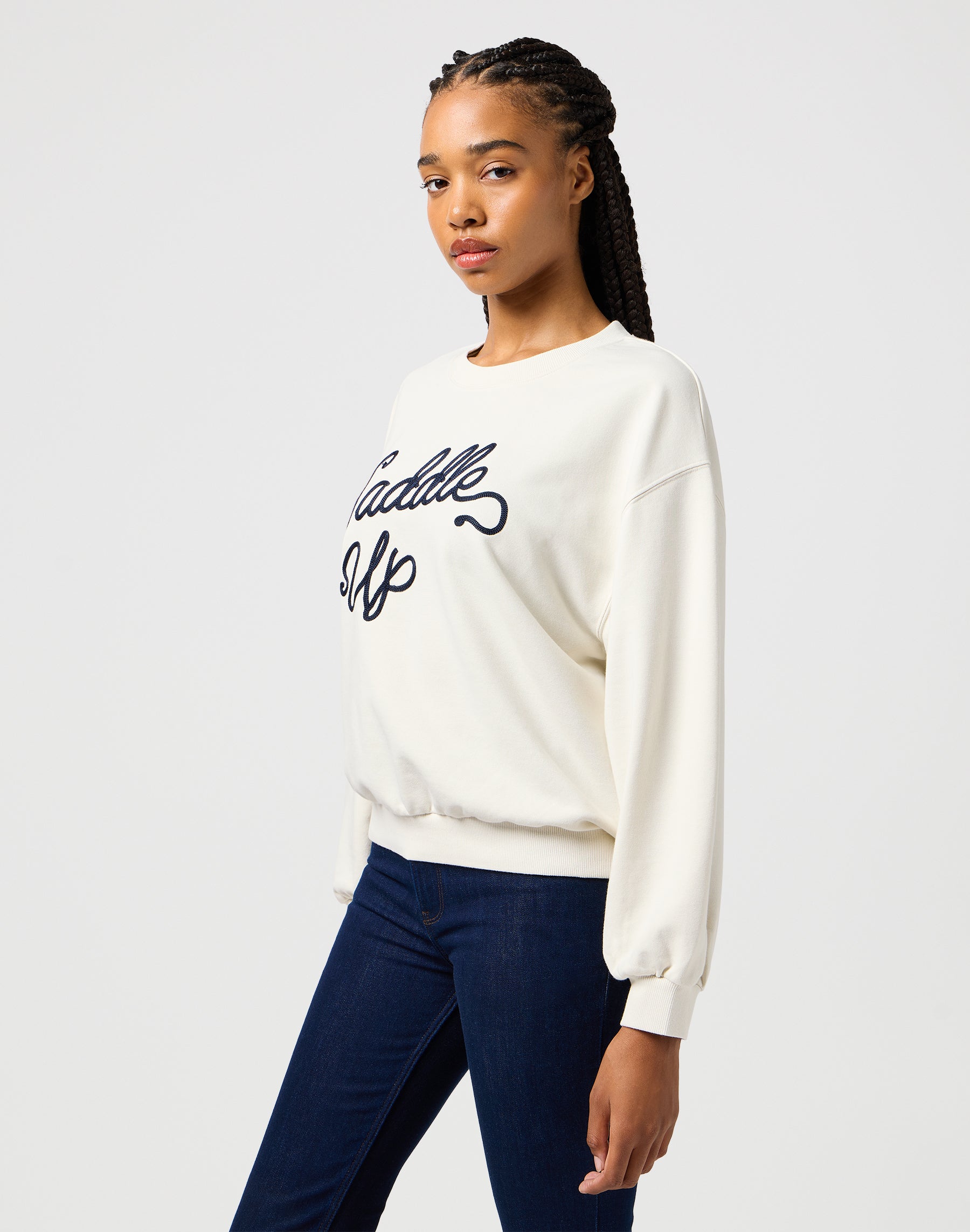 Oversized Sweat in Vintage White Sweatshirts Wrangler