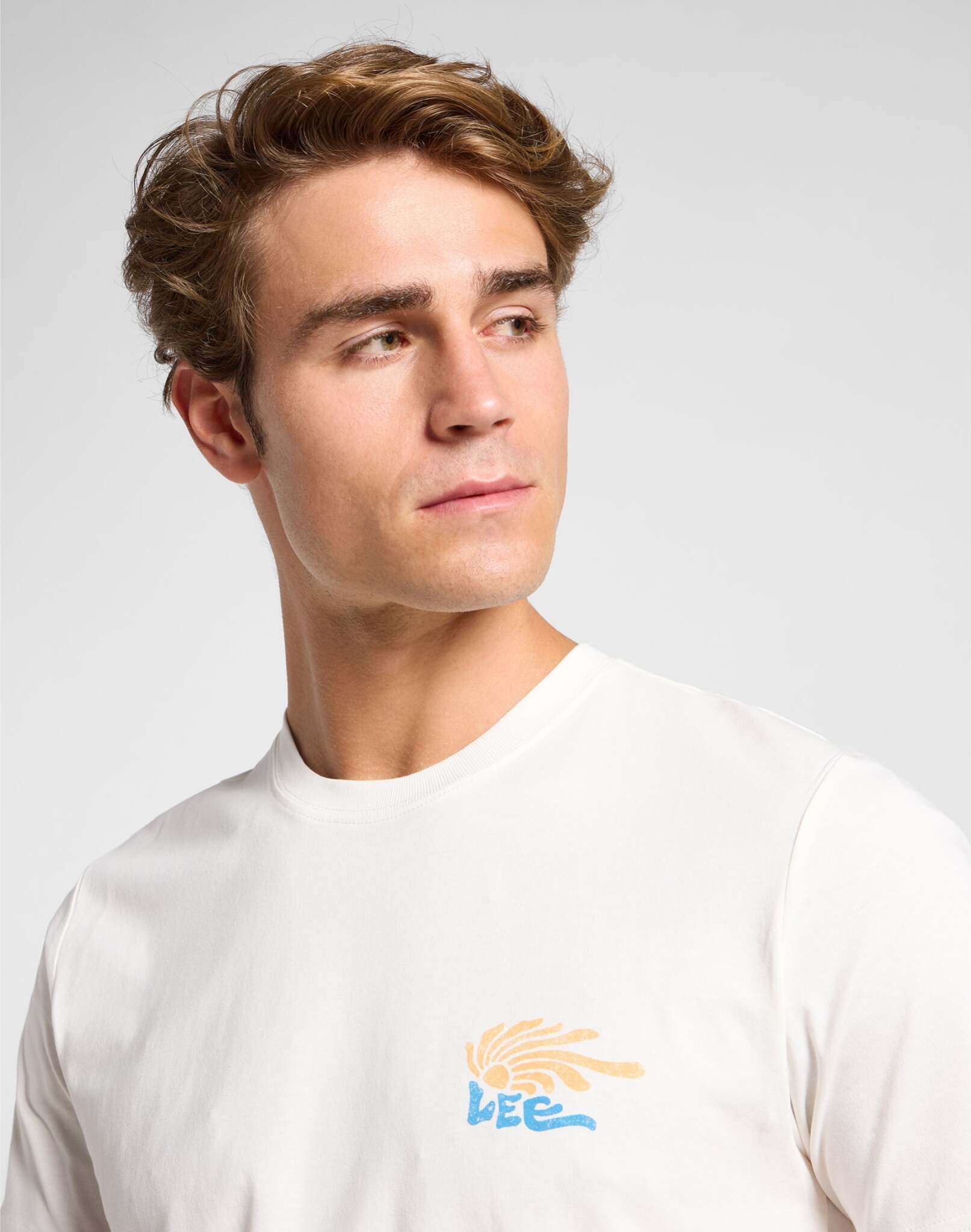 Medium Logo Tee in Ecru T-Shirts Lee