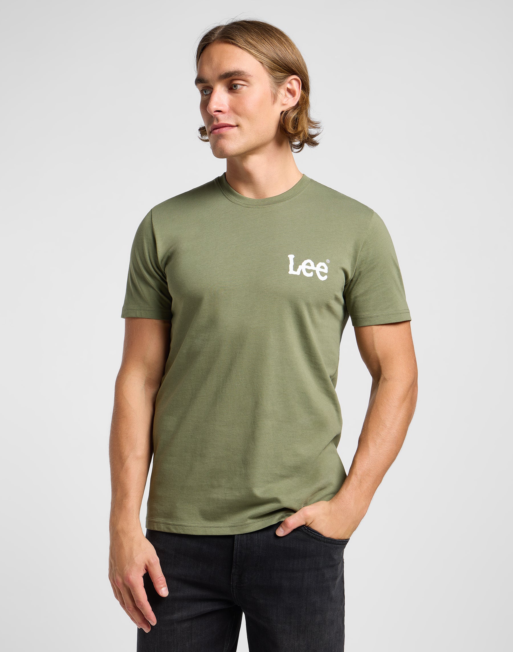 Medium Wobbly Lee Tee in Olive Grove T-Shirts Lee