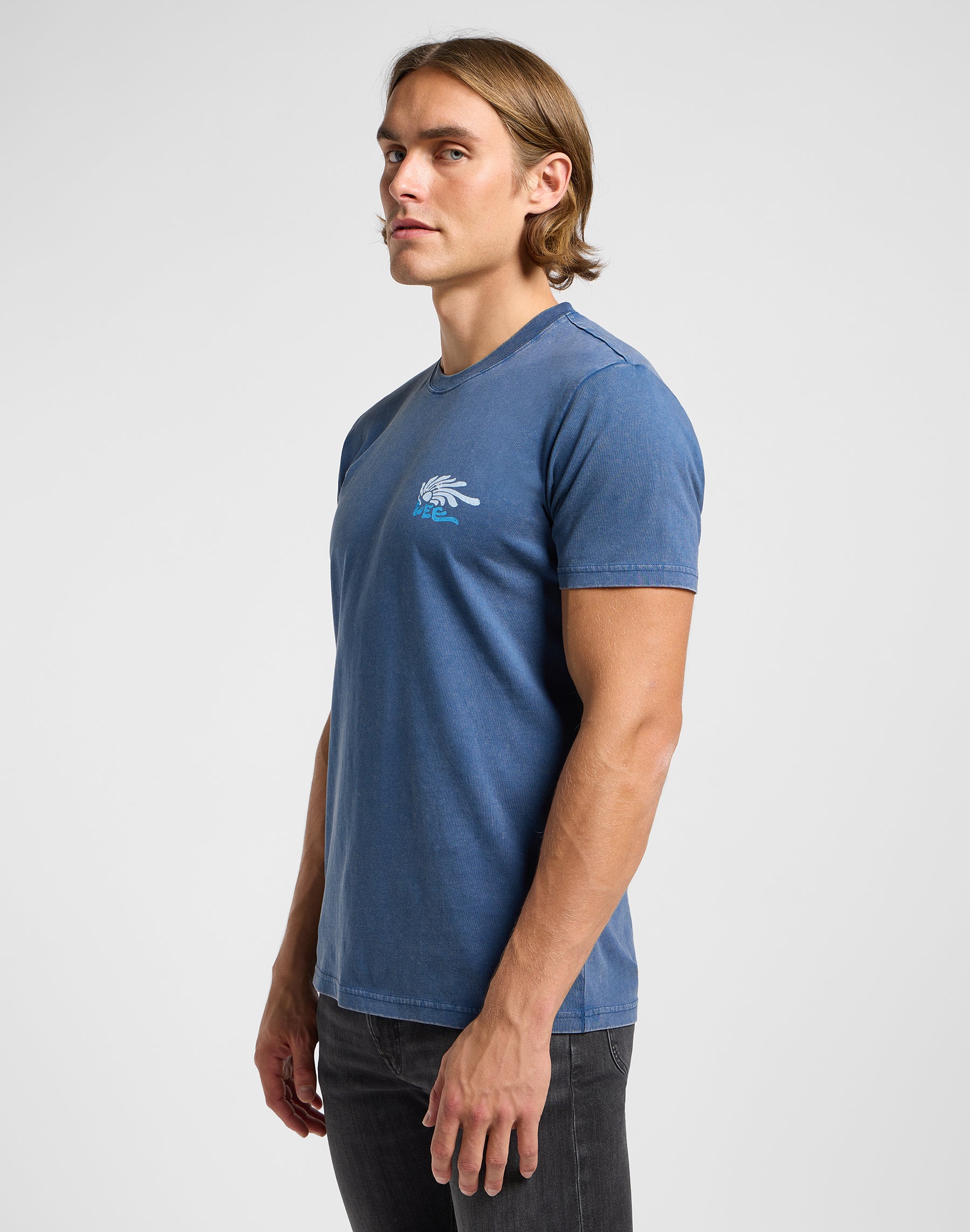 Medium Logo Tee in Orion Blue T-Shirts Lee